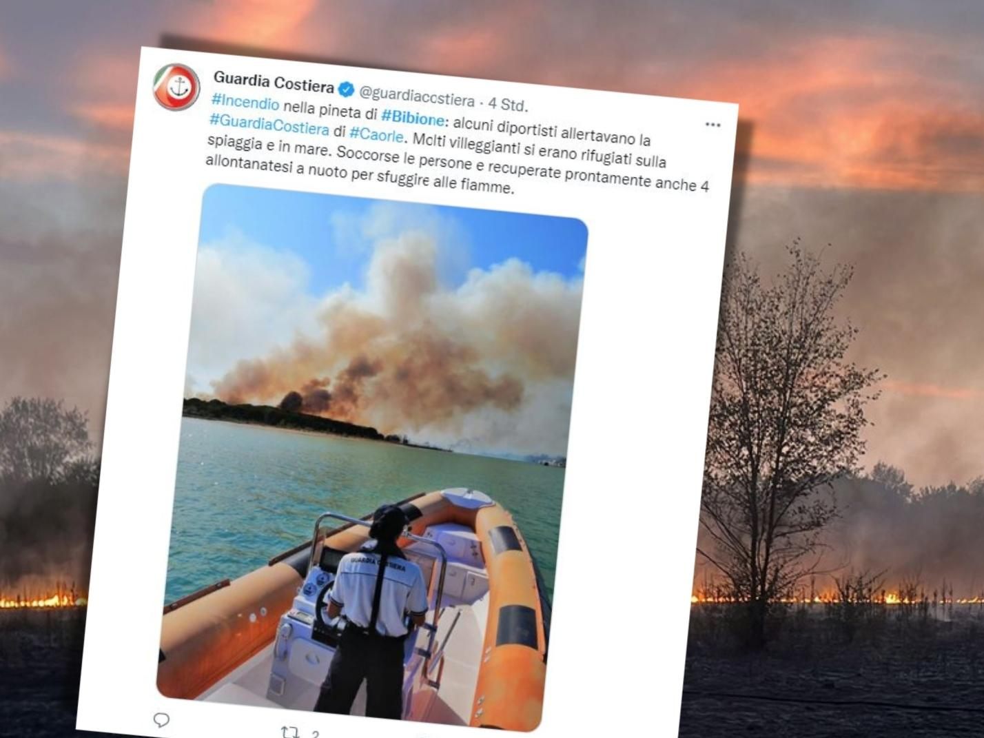 Brand in Bibione: Hunderte Feuerwehrleute im Einsatz