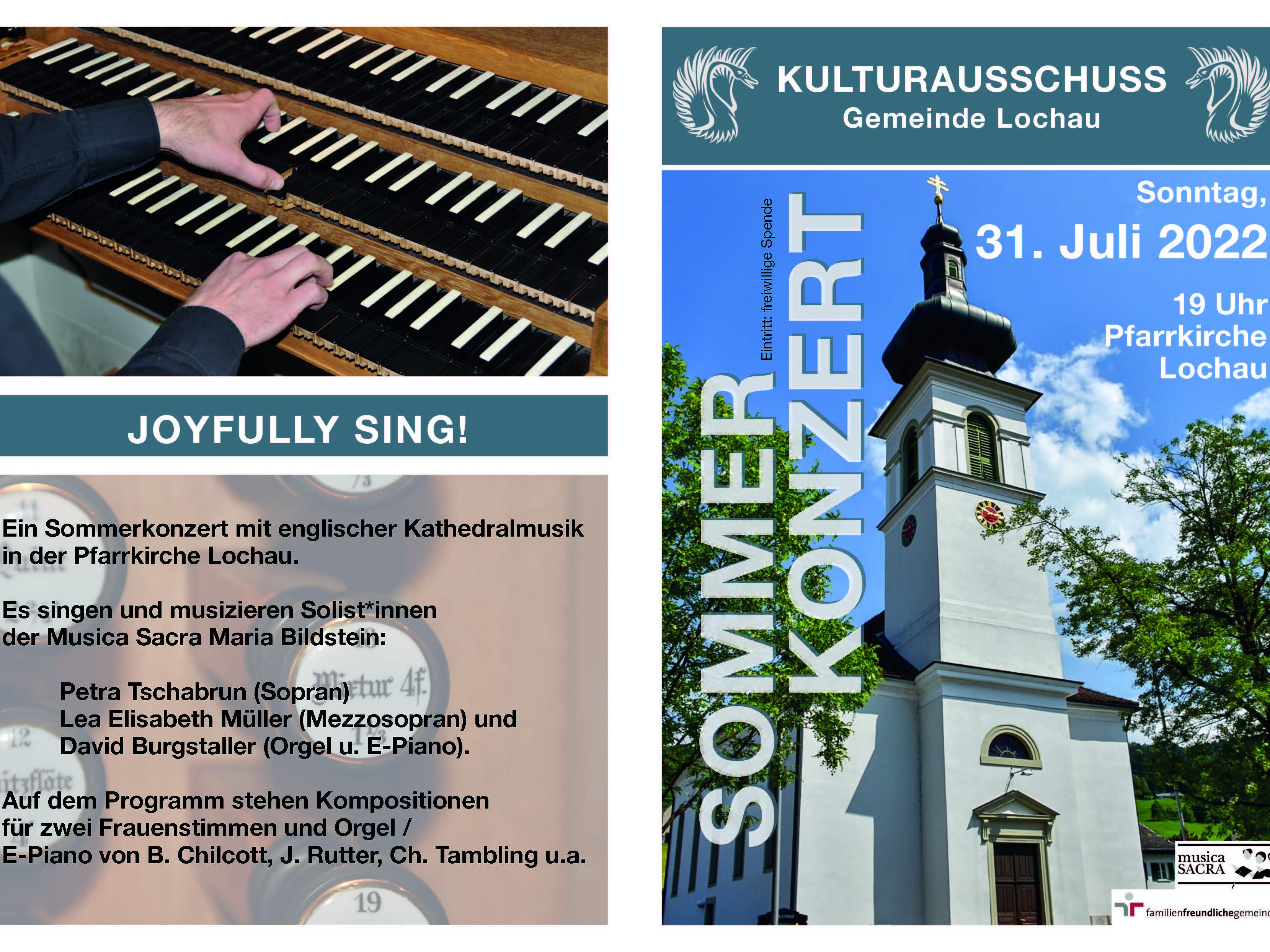 Konzert in der Pfarrkirche Lochau mit Solist*innen der Musica Sacra Maria Bildstein