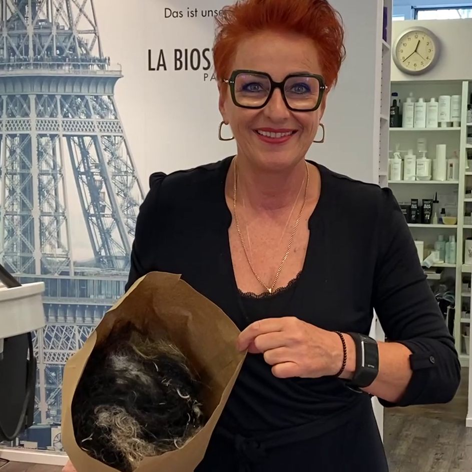 Im Friseursalon von Roswitha Zehetner in Dornbirn werden Haare nicht mehr weggeworfen.