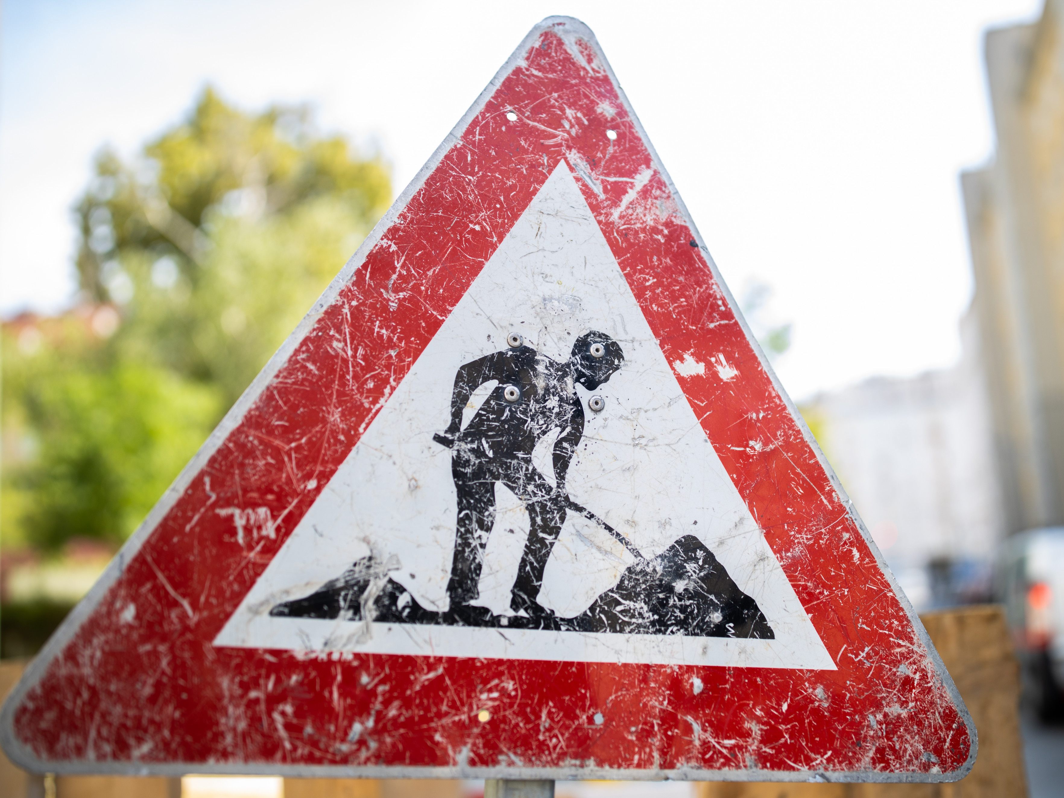 Bauarbeiten in der Sechshauser Straße in Wien 15.