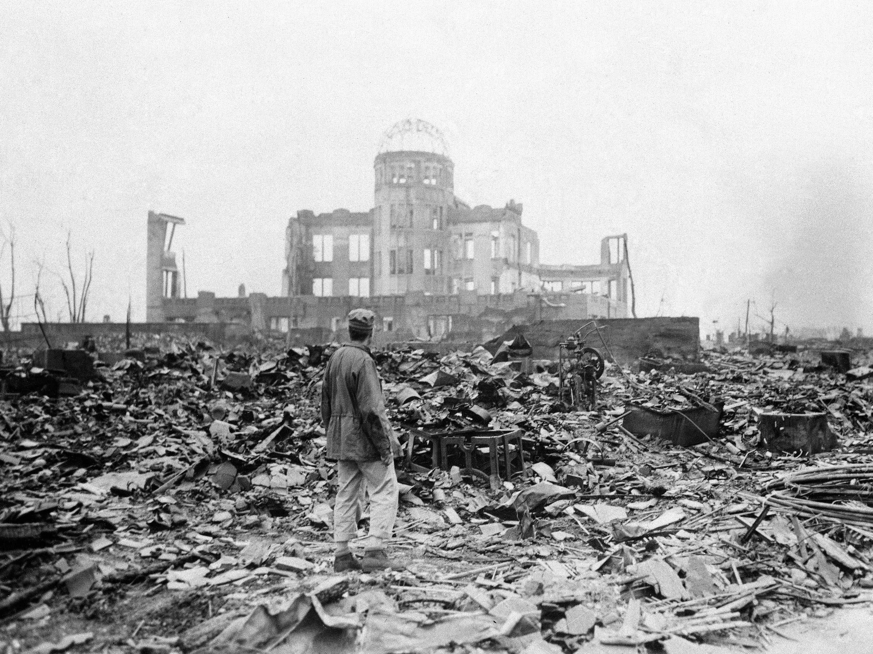 Hiroshima nach dem Abwurf der Atombombe durch die USA.