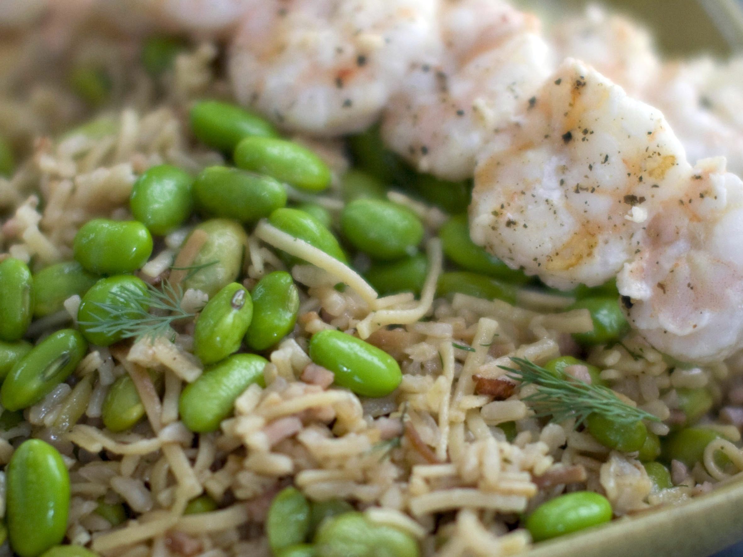 Die Edamame hat wenige Kalorien.