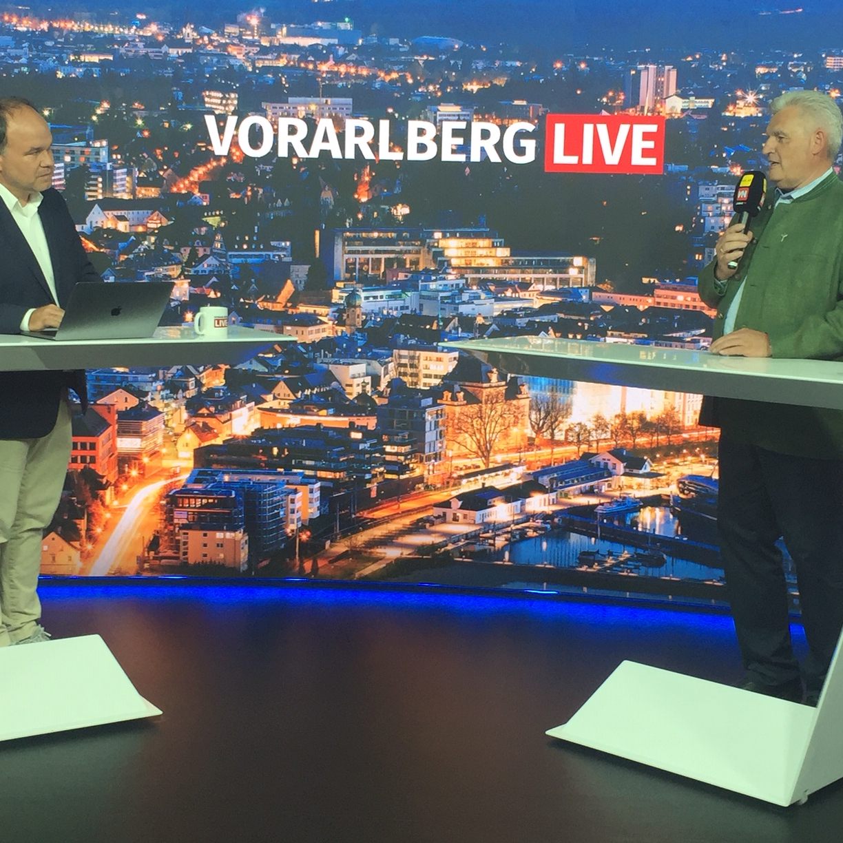 Gerold Riedmann und Hans Metzler im Gespräch.