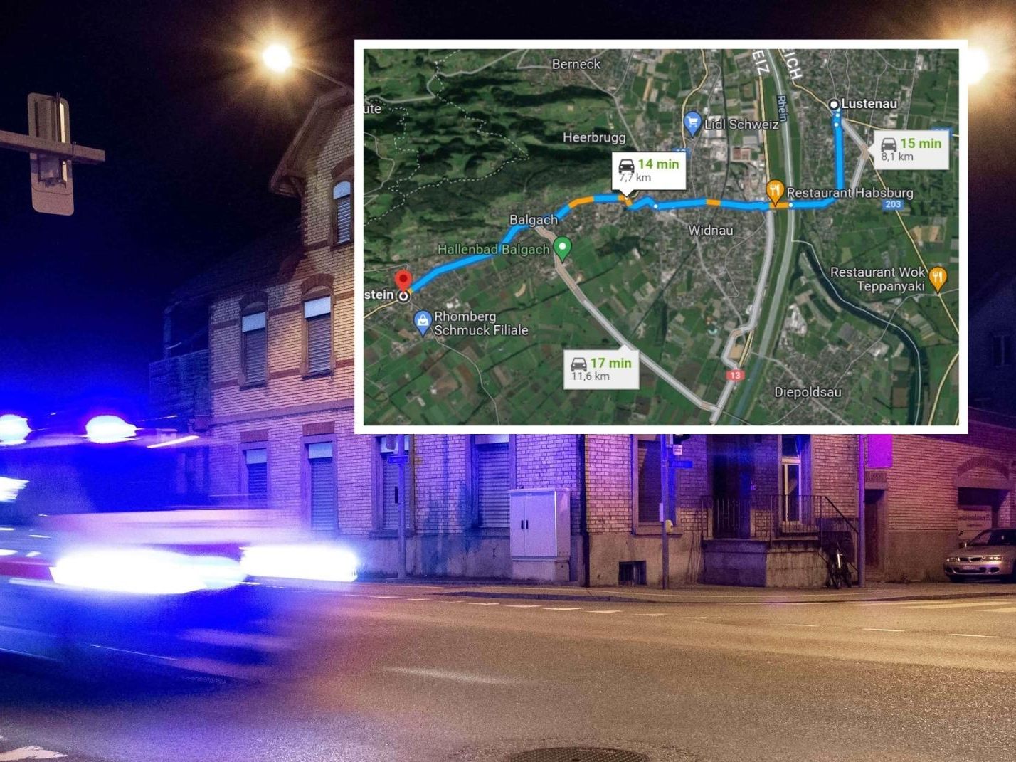 Wilde Verfolgungsjagd von Rebstein bis nach Lustenau. Wilde Verfolgungsjagd von Rebstein bis nach Lustenau.