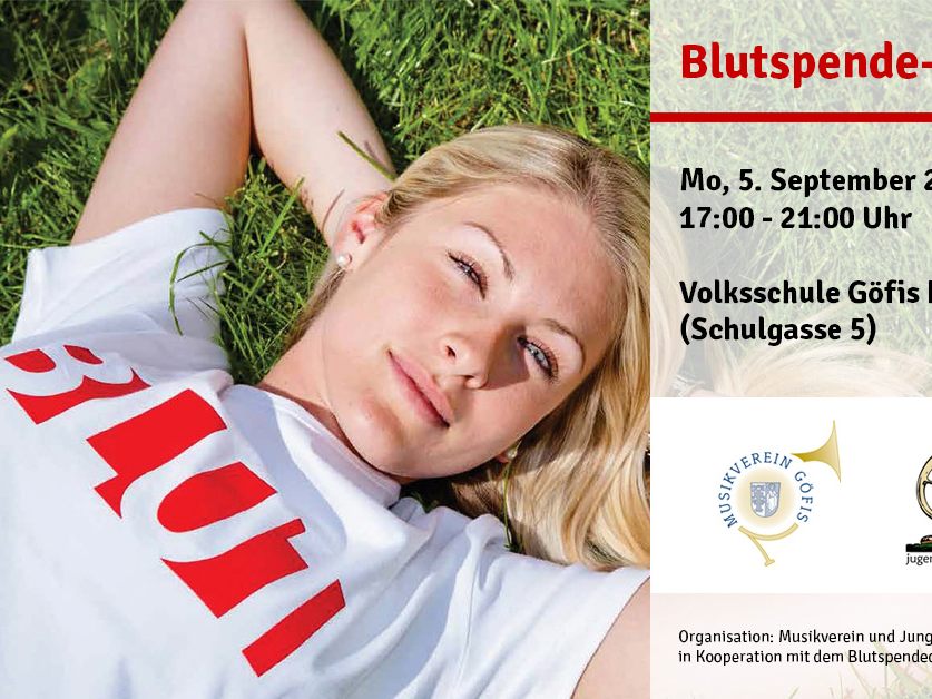 Blutspendeaktion in Göfis, Mo. 5.9.2022, 17-21 Uhr Blutspendeaktion in Göfis, Mo. 5.9.2022, 17-21 Uhr