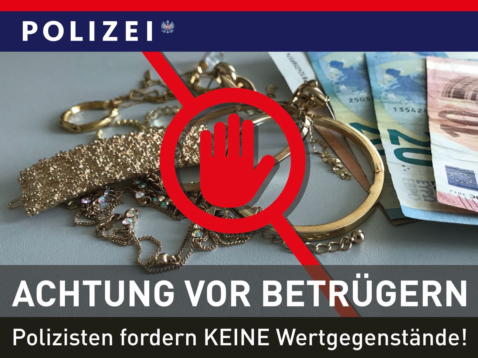 Eine 74-Jährige fiel einem Trickbetrug mit "falschen Polizisten" in Wien-Fünfhaus zum Opfer.