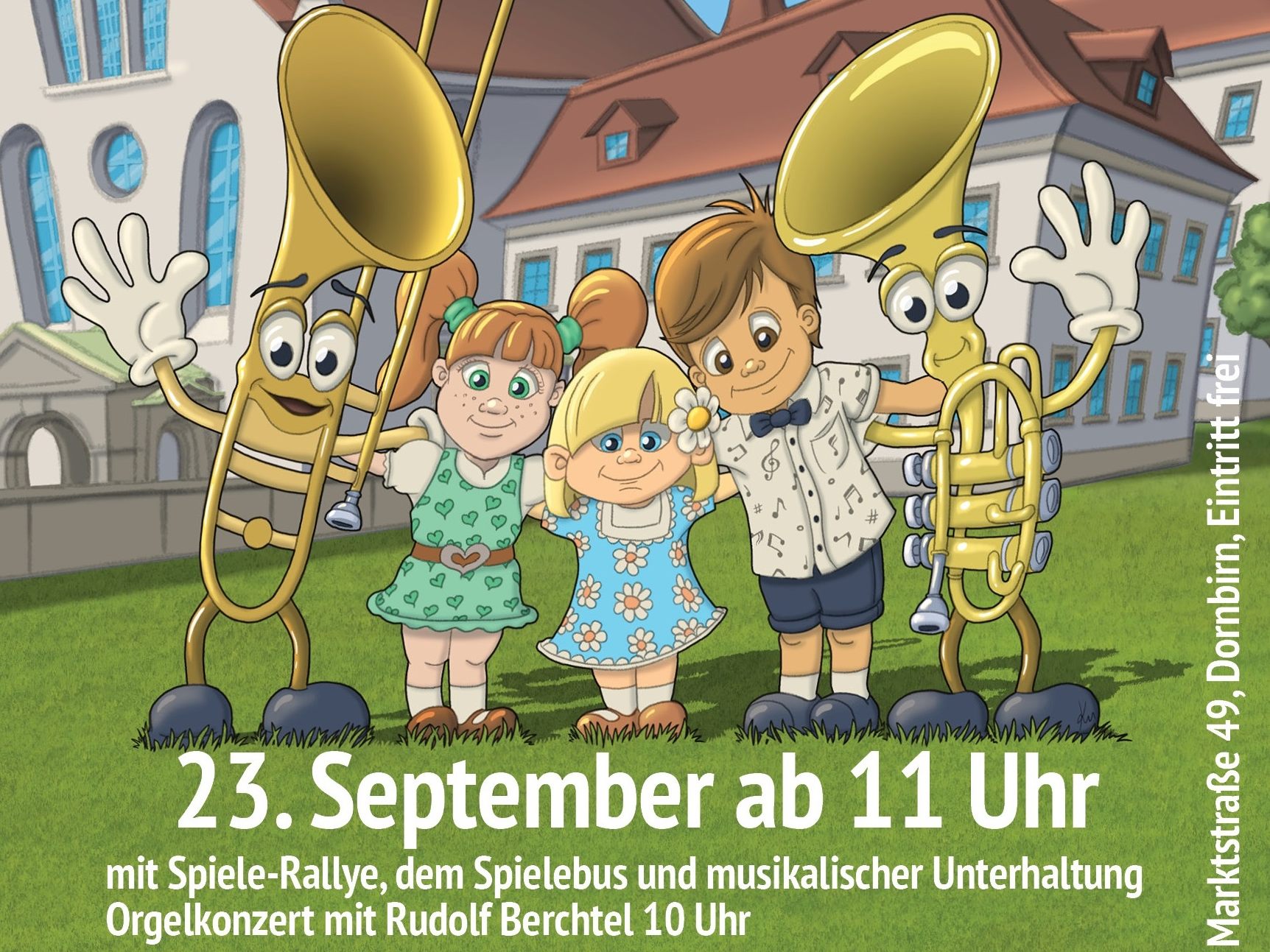 „Fira und Spiela“ heißt es am kommenden Freitag beim „Familienfäscht im Klostergarto“. (Flyer: Stadtmusik) „Fira und Spiela“ heißt es am kommenden Freitag beim „Familienfäscht im Klostergarto“. (Flyer: Stadtmusik)