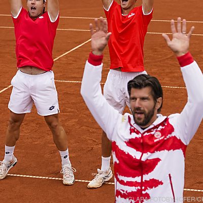 ÖTV-Team jubelt nach drittem Punkt im Davis Cup