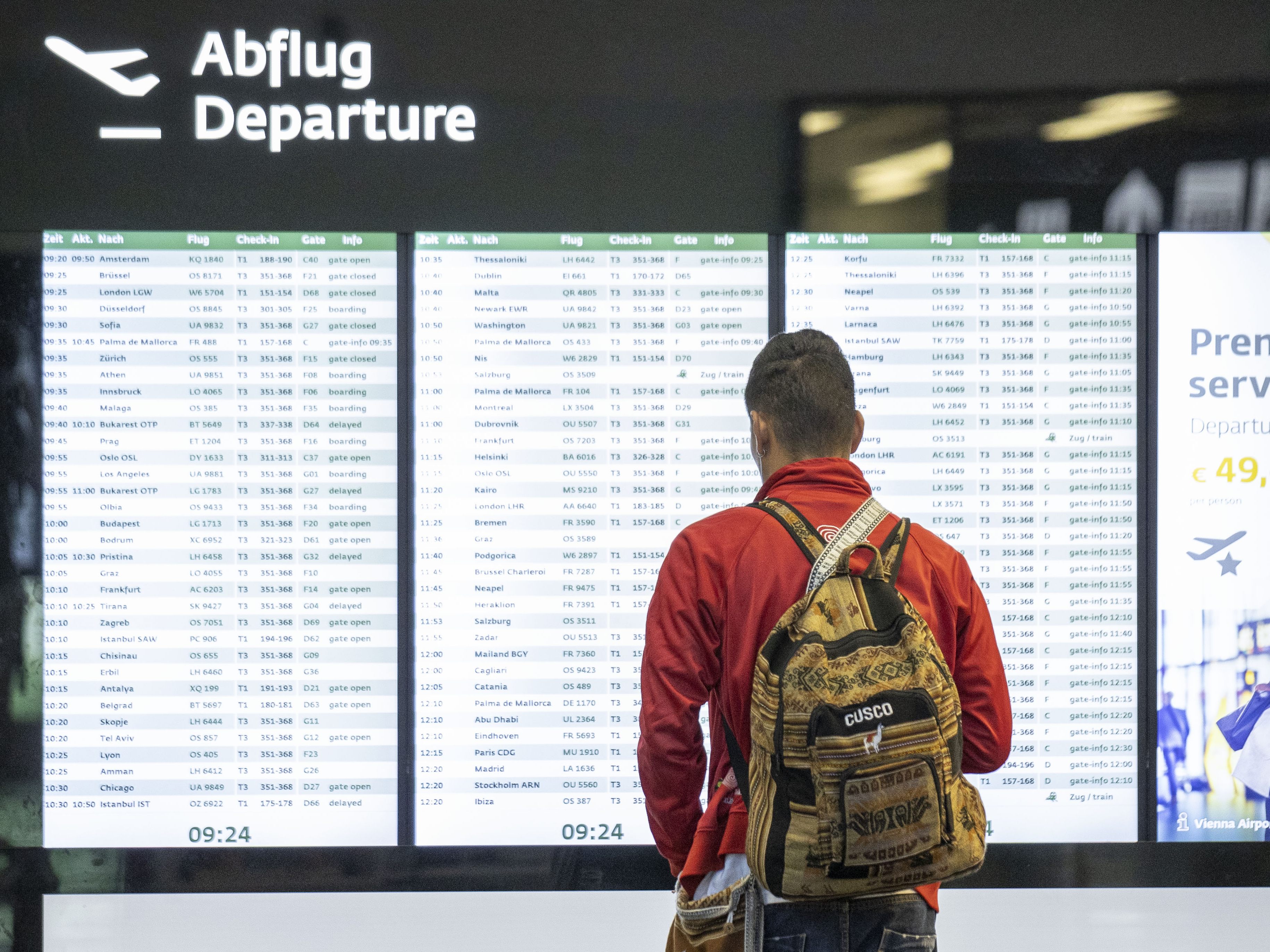 Die Passagierzahlen am Flughafen Wien erholen sich nach Beginn der Coronakrise nur langsam.