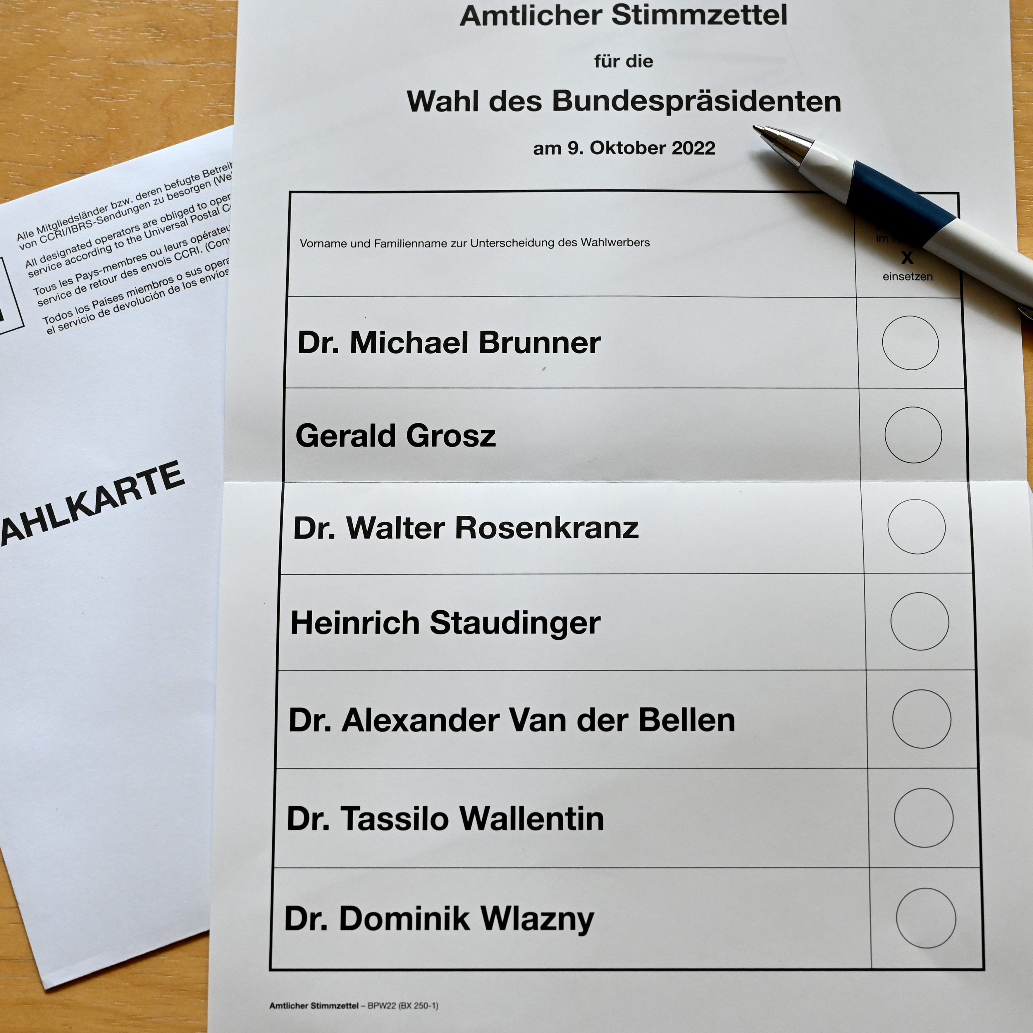 Bei der Bundespräsidentenwahl werden rund 6,36 Millionen Wahlberechtigte ihre Stimme abgeben können.