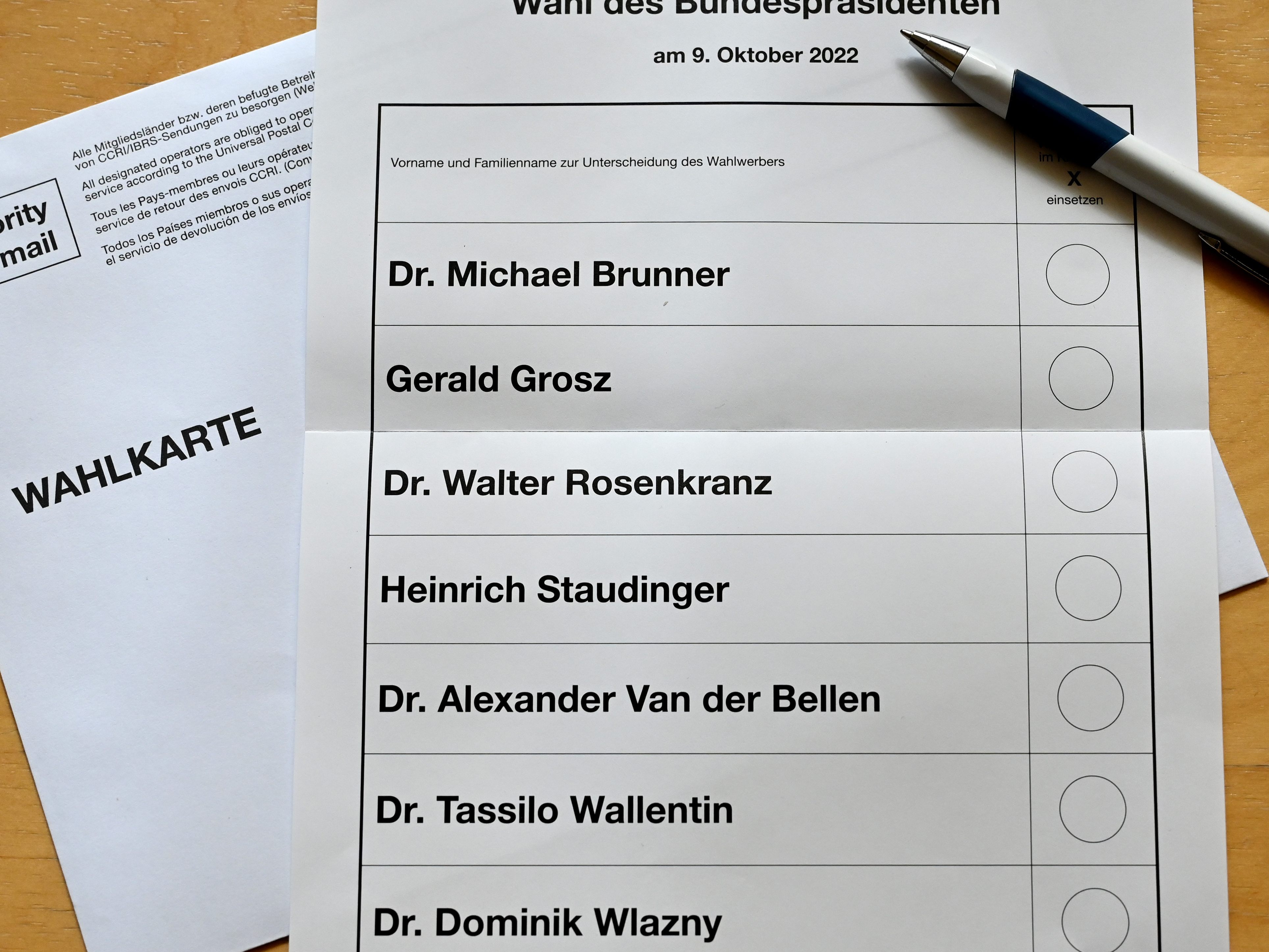 Bei der Bundespräsidentenwahl werden rund 6,36 Millionen Wahlberechtigte ihre Stimme abgeben können.