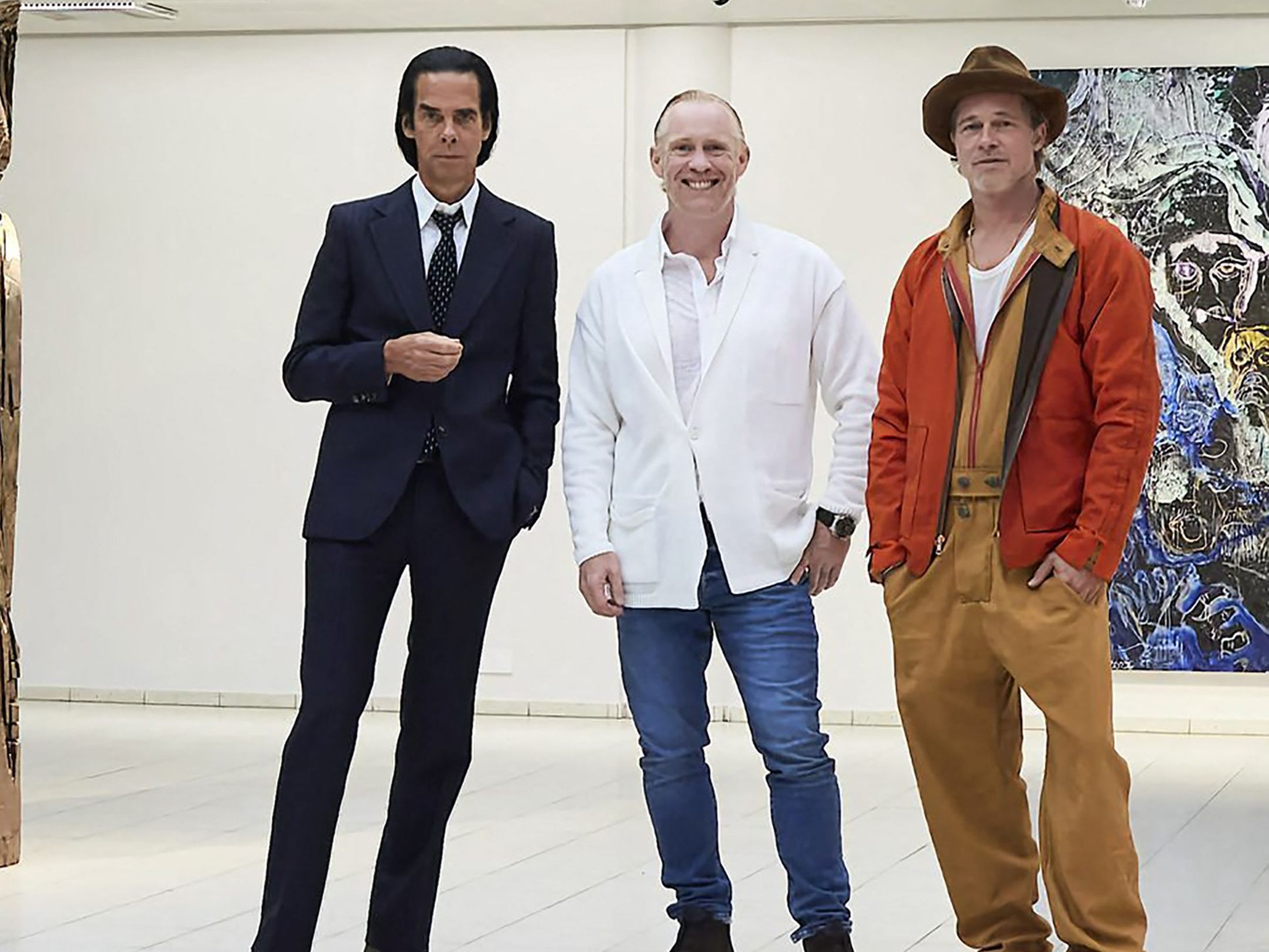 Nick Cave, Thomas Houseago und Brad Pitt.