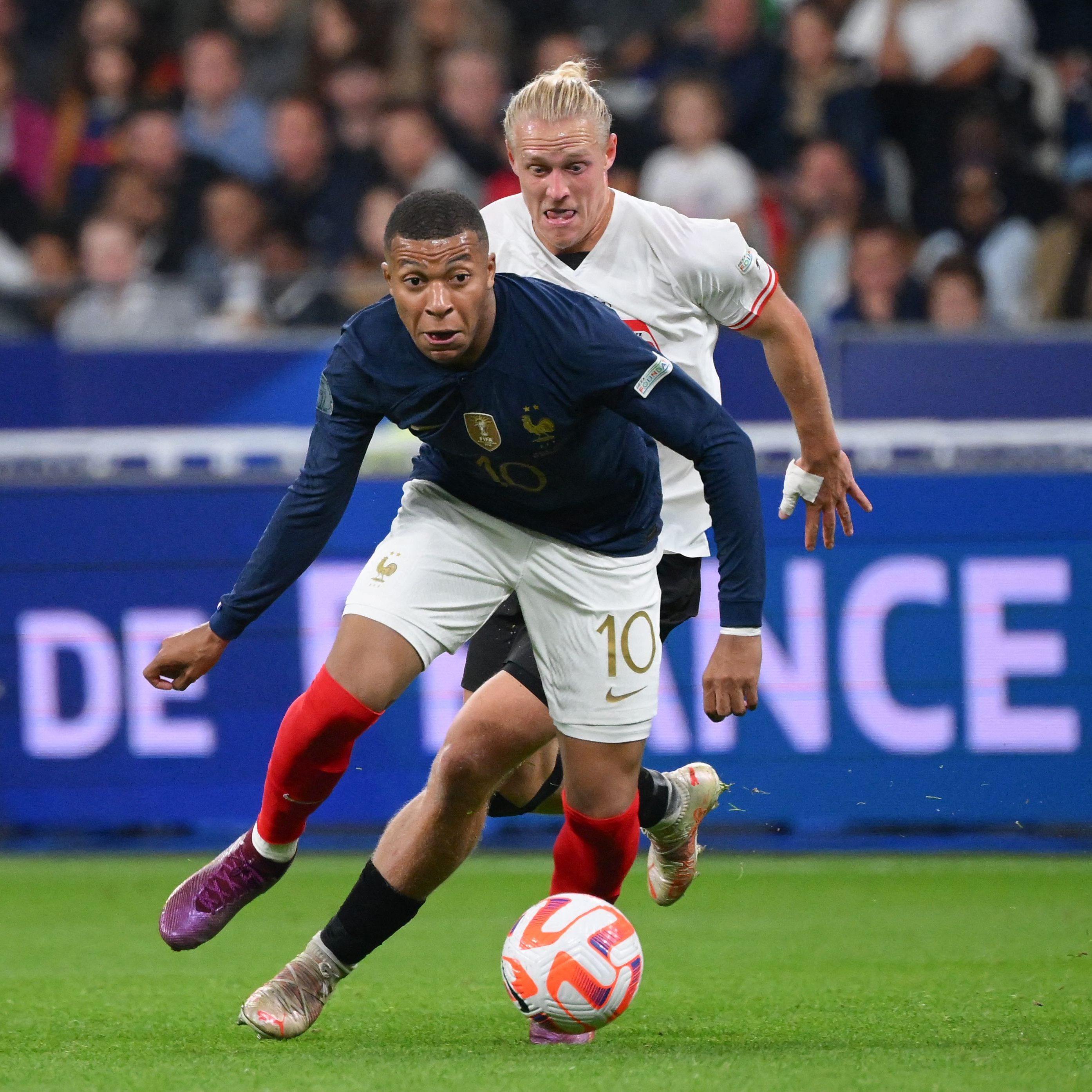 Kylian Mbappé war von den Österreichern rund um Xaver Schlager nicht zu stoppen.