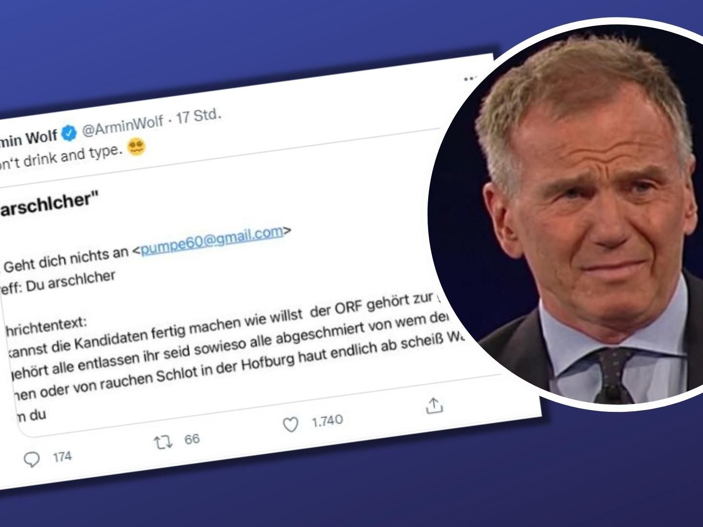 Wut-Mail gegen Armin Wolf. Wut-Mail gegen Armin Wolf.