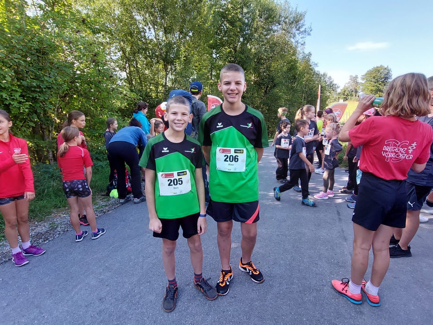 Ben Nr. 205 und Alex Nr. 206 beim Pfänderlauf