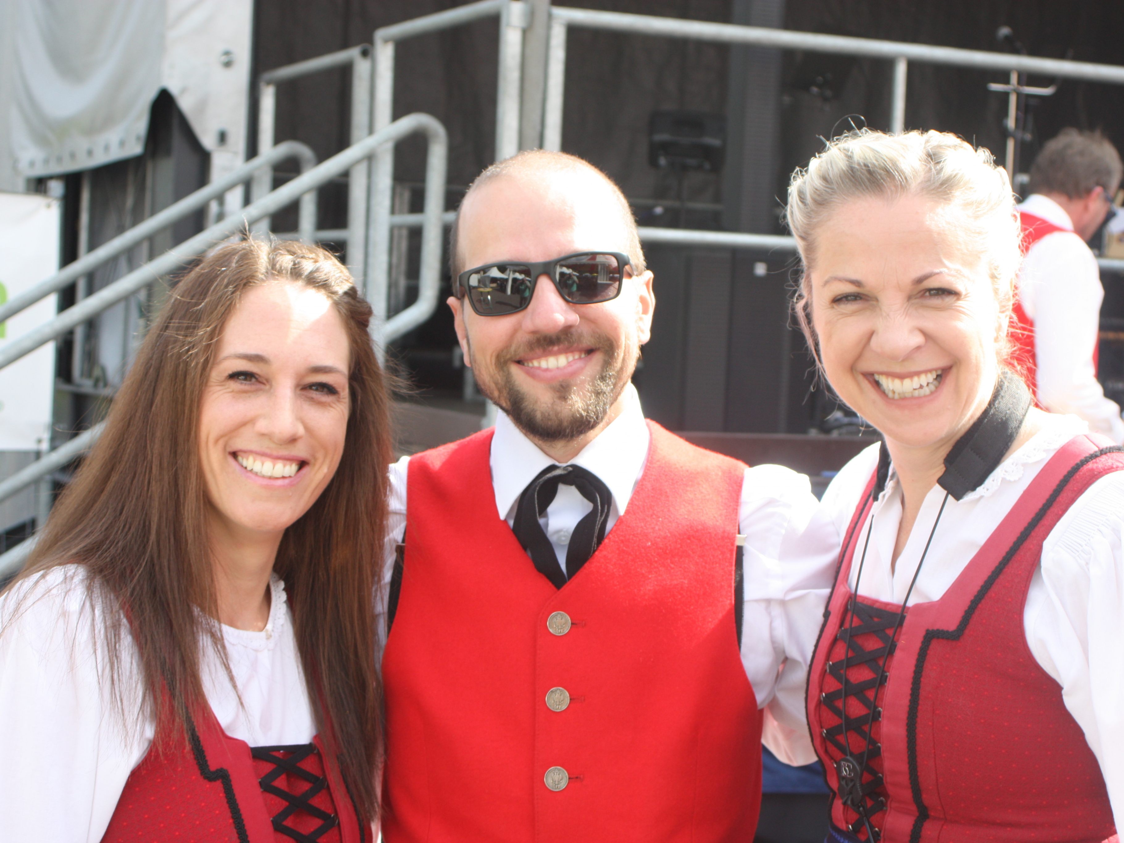 Melanie, Armin und Bürgermusik Rankweil Obfrau Isolde Gögele v.l.n.r