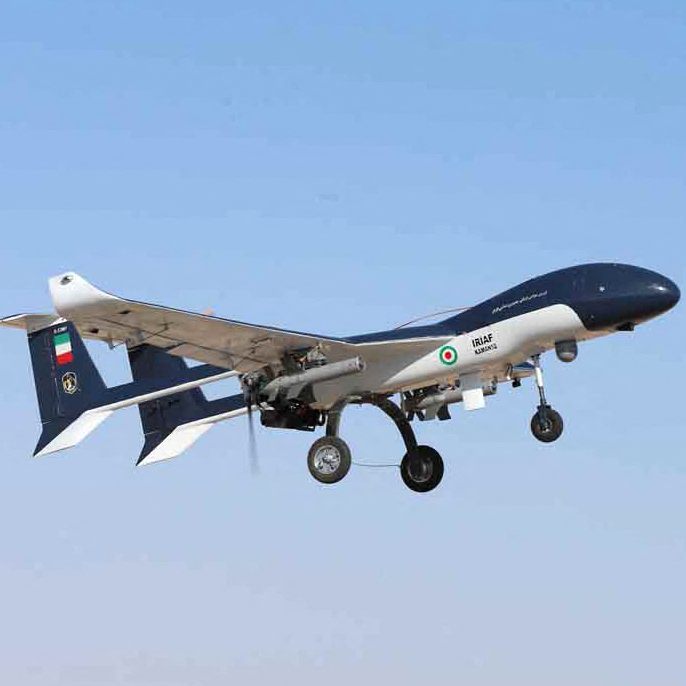 Eine iranische Drohne, wie sie Russland in der Ukraine einsetzen soll.