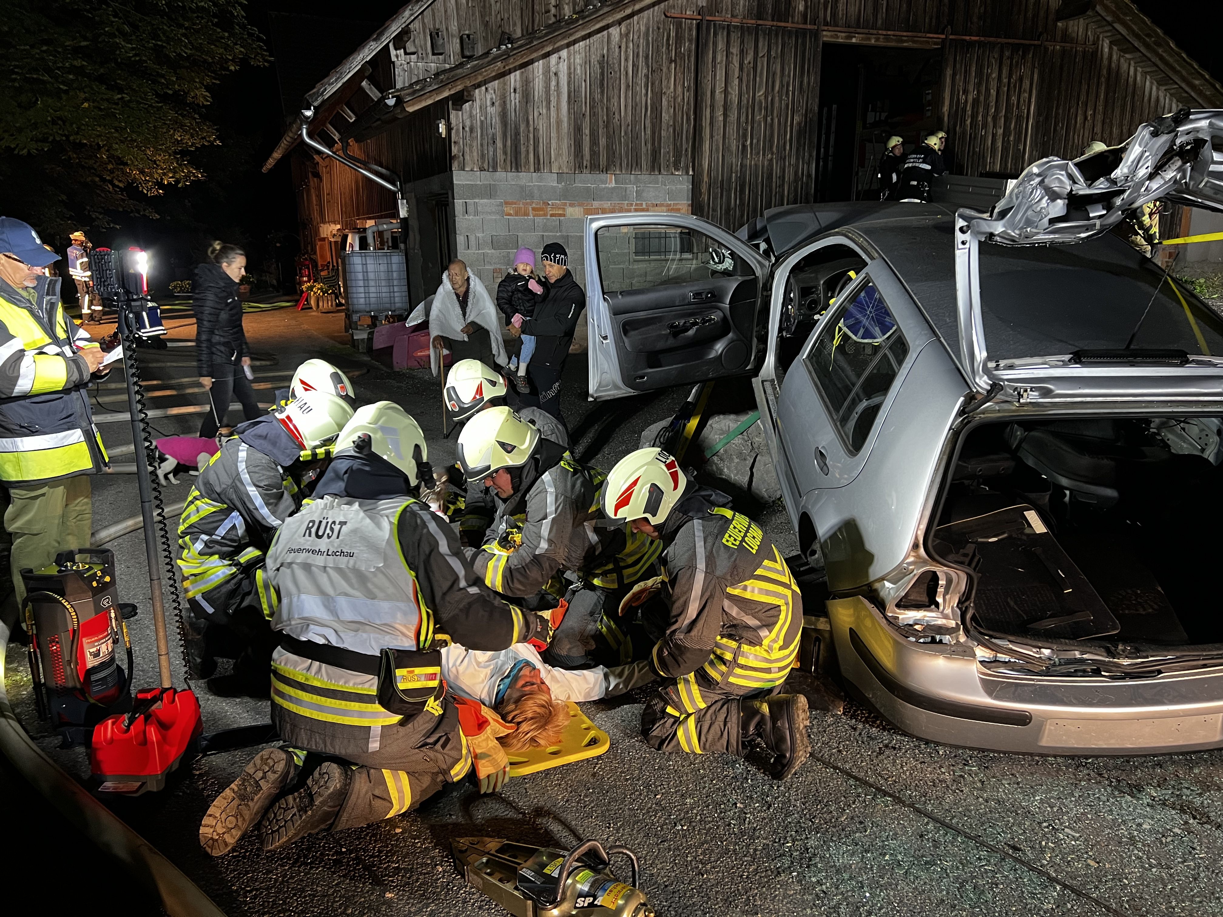 Schwerer Verkehrsunfall als Übungsszenario