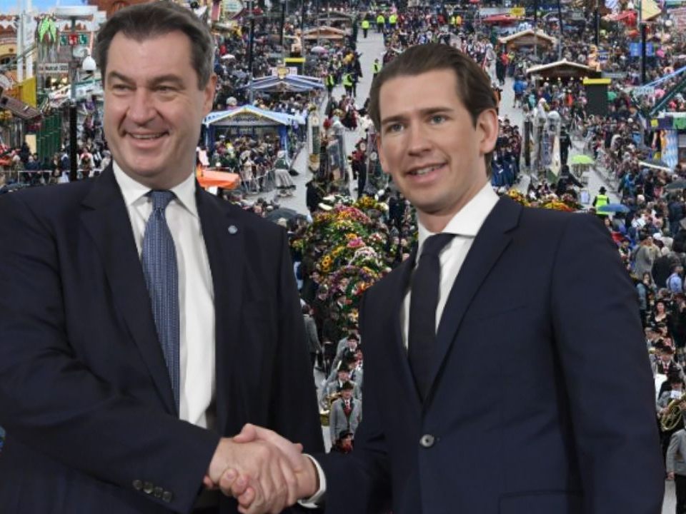 Söder und Kurz auf der Wiesn.