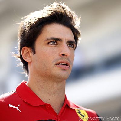 Ferrari-Pilot Carlos Sainz im Ferrari in Austin auf der Pole