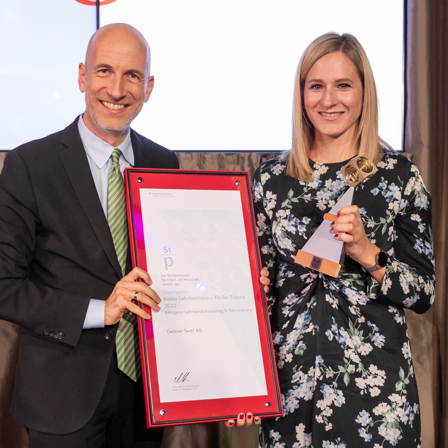 Martin Kocher mit Perrine Getzner.