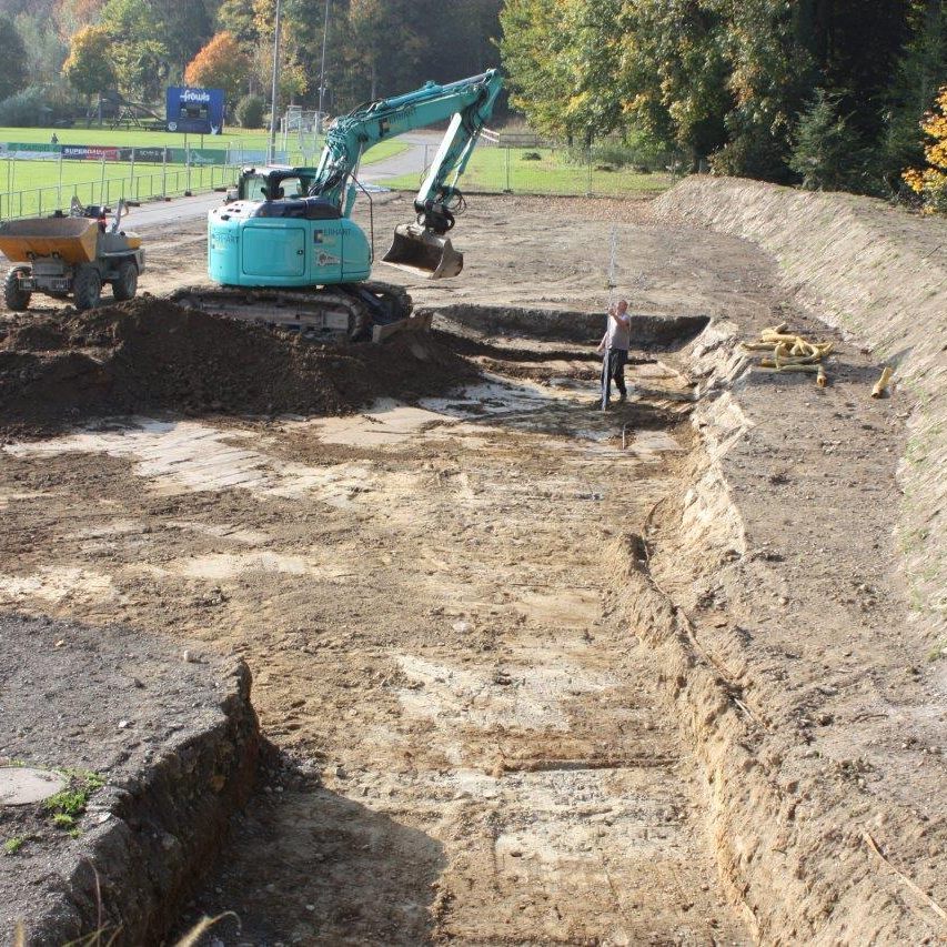 Bauarbeiten vom neuen Sporthaus Hofen Göfis sind gestartet.