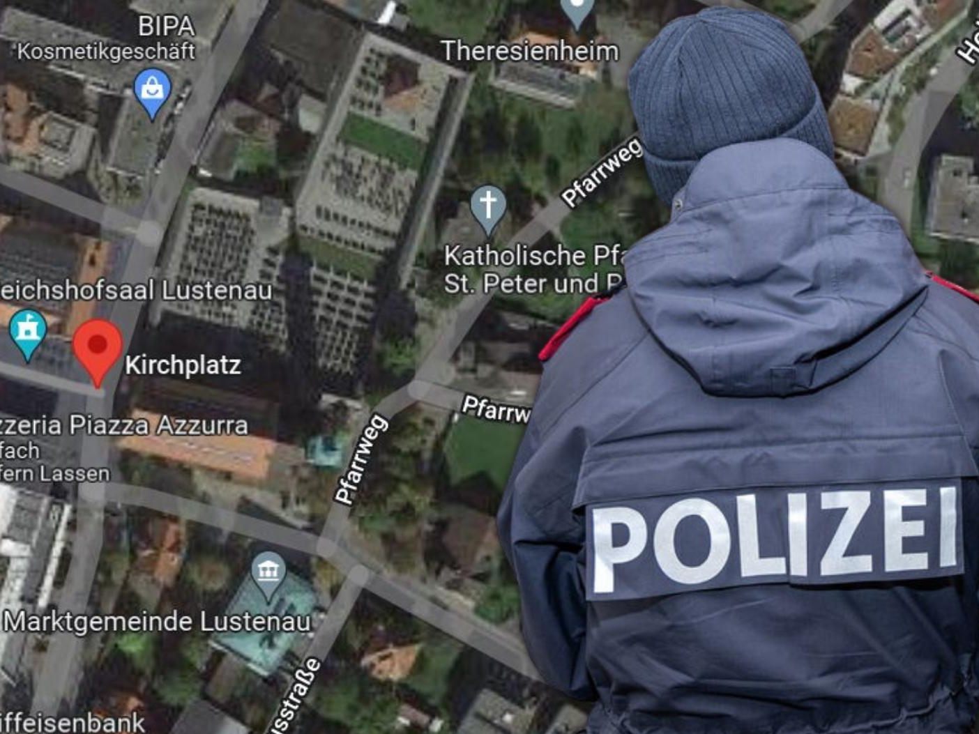 Der Raubüberfall ereignete sich nahe des Kirchplatzes in Lustenau. Der Raubüberfall ereignete sich nahe des Kirchplatzes in Lustenau.