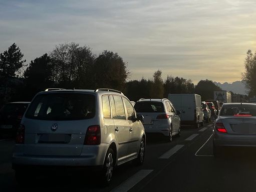 Massiver Rückstau auf der A14