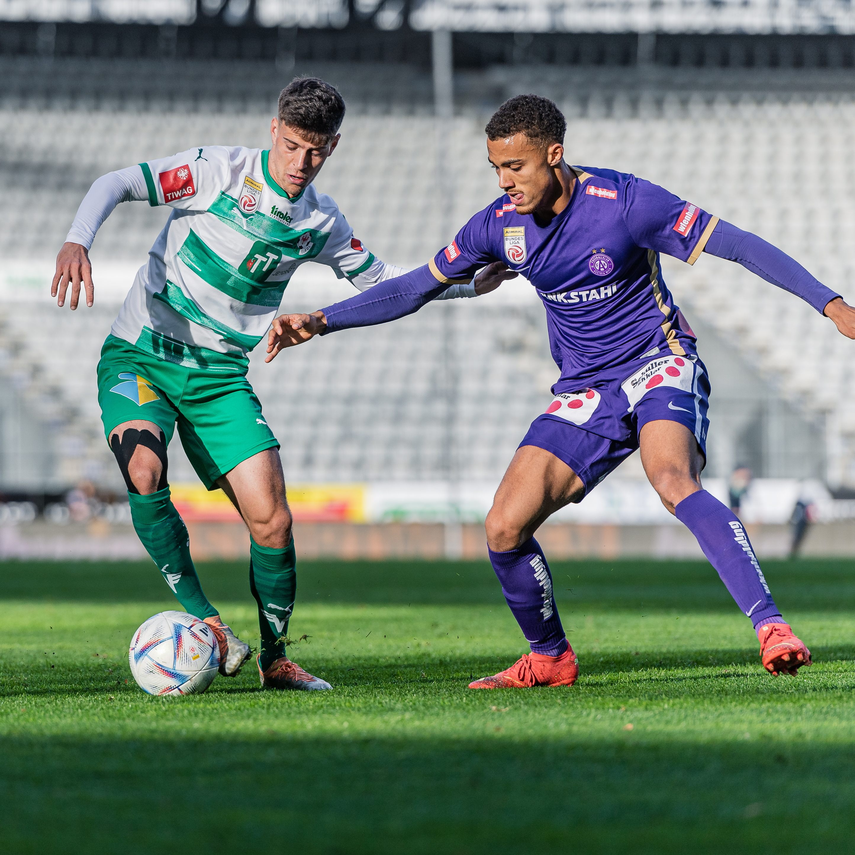 Das Spiel zwischen Austria Wien und WSG Tirol endete mit einem 0:0.