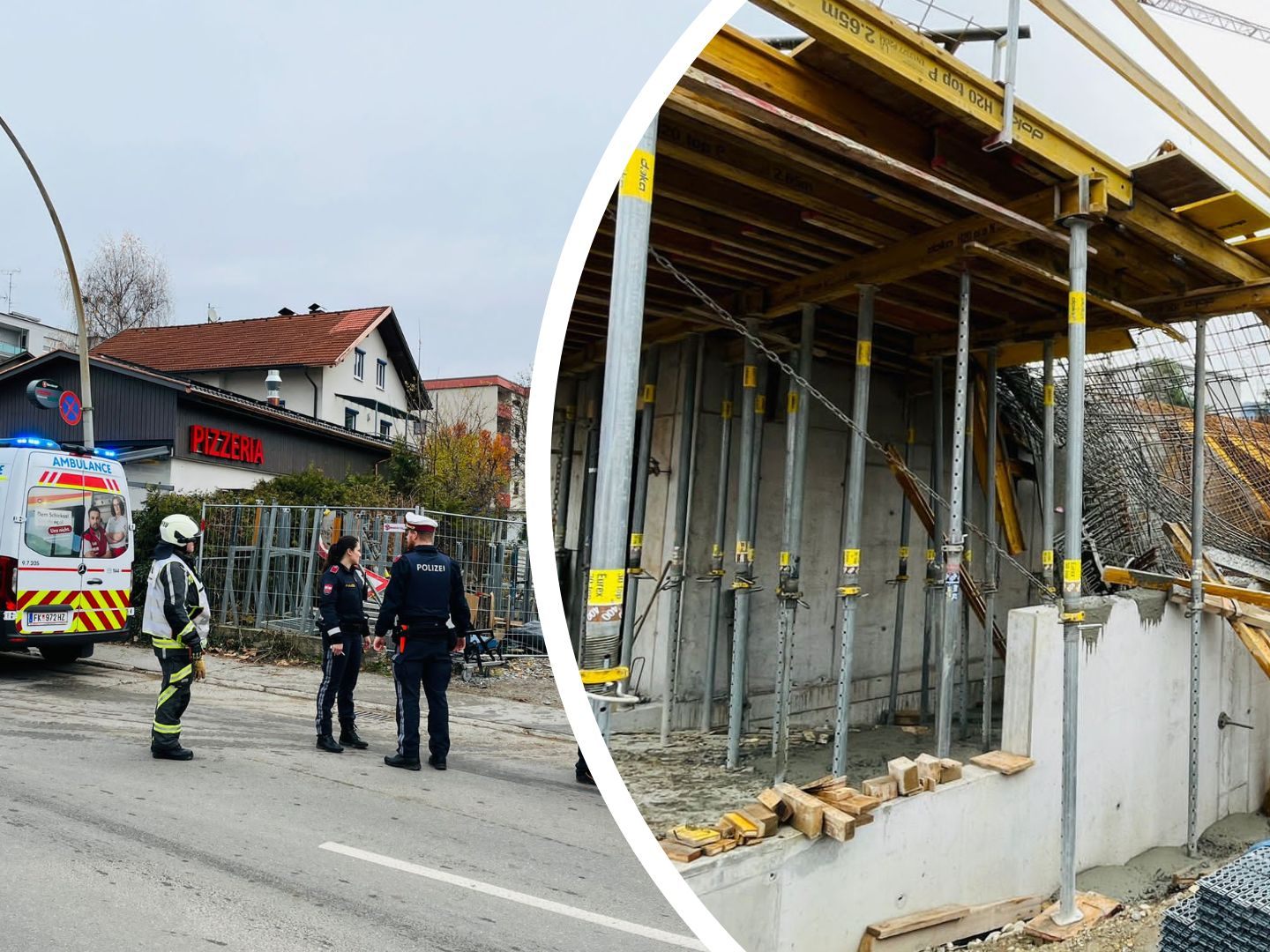 In Lochau ist eine Baustelle eingestürzt.