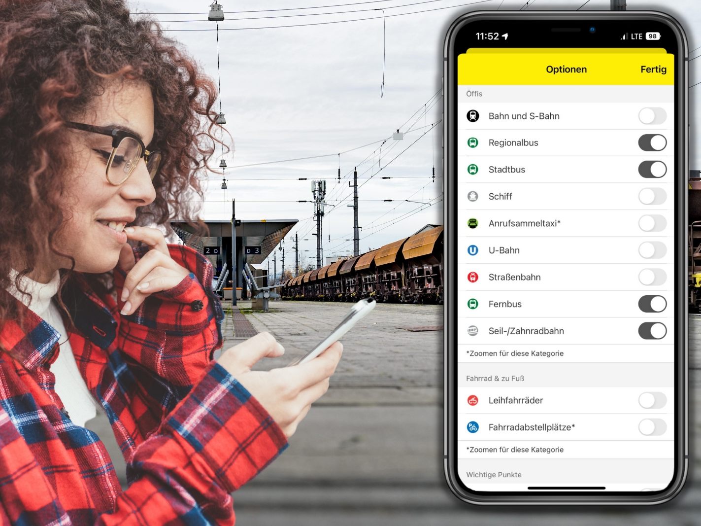 So kann man eine Route auch ohne Bahn planen.
