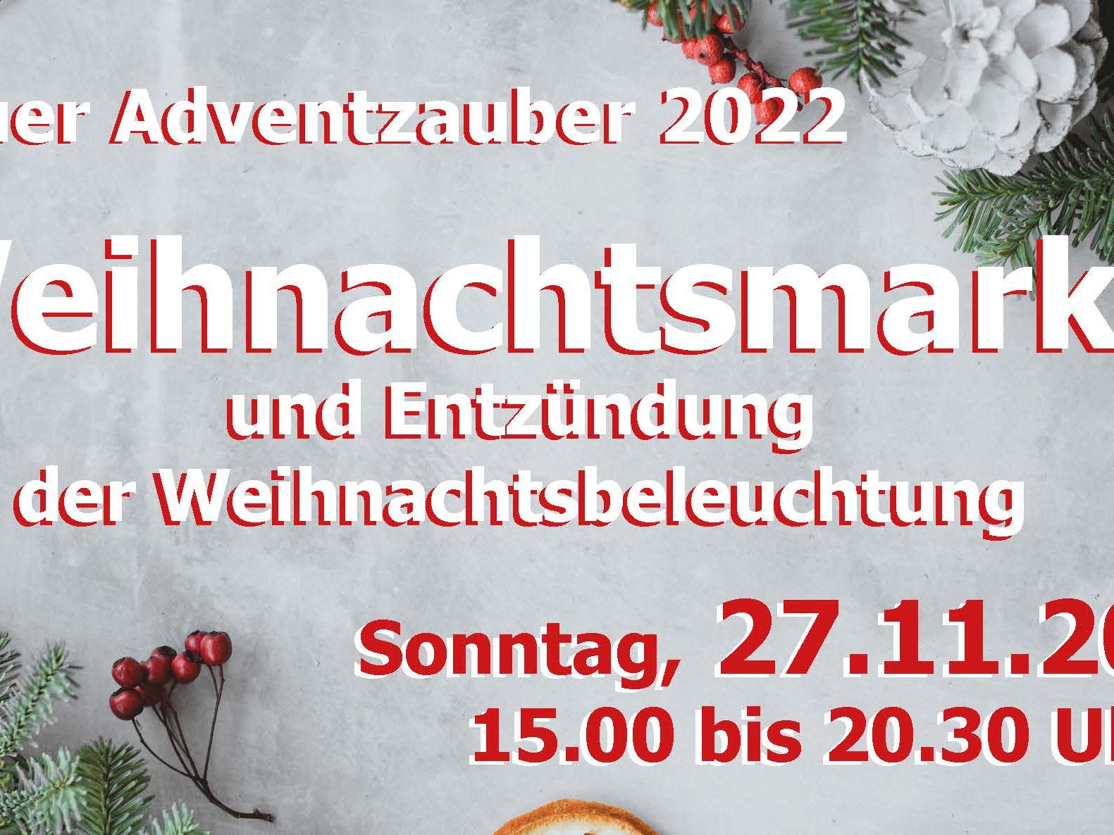 Weihnachtsmarkt mit Illuminierung des Weihnachtsbaumes 2022