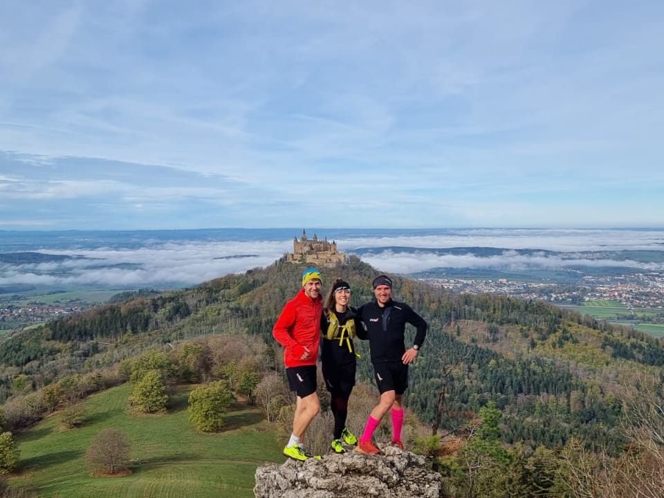 Nils Bruns, Johanna Eppler und Christoph Wachter beim Hohenzollern Berglauf Nils Bruns, Johanna Eppler und Christoph Wachter beim Hohenzollern Berglauf
