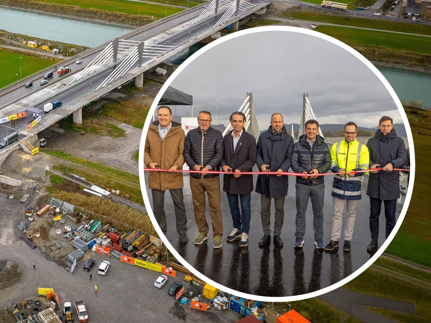 Die neue Rheinbrücke konnte Richtung Bregenz für den Verkehr freigegeben werden. Die neue Rheinbrücke konnte Richtung Bregenz für den Verkehr freigegeben werden.
