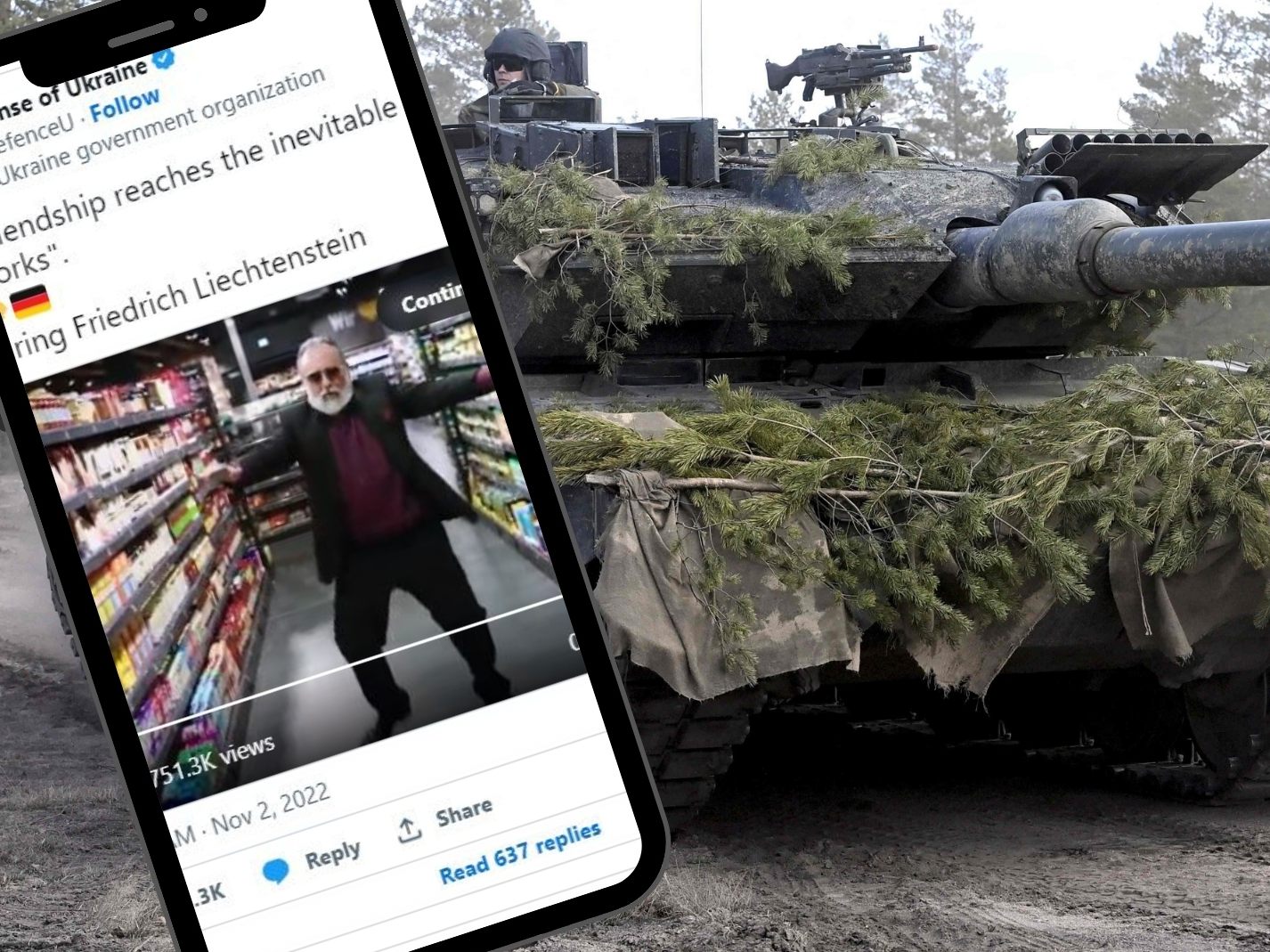 Die Ukraine bittet mit Scherz-Video via Twitter um deutsche Leopard-Panzer.