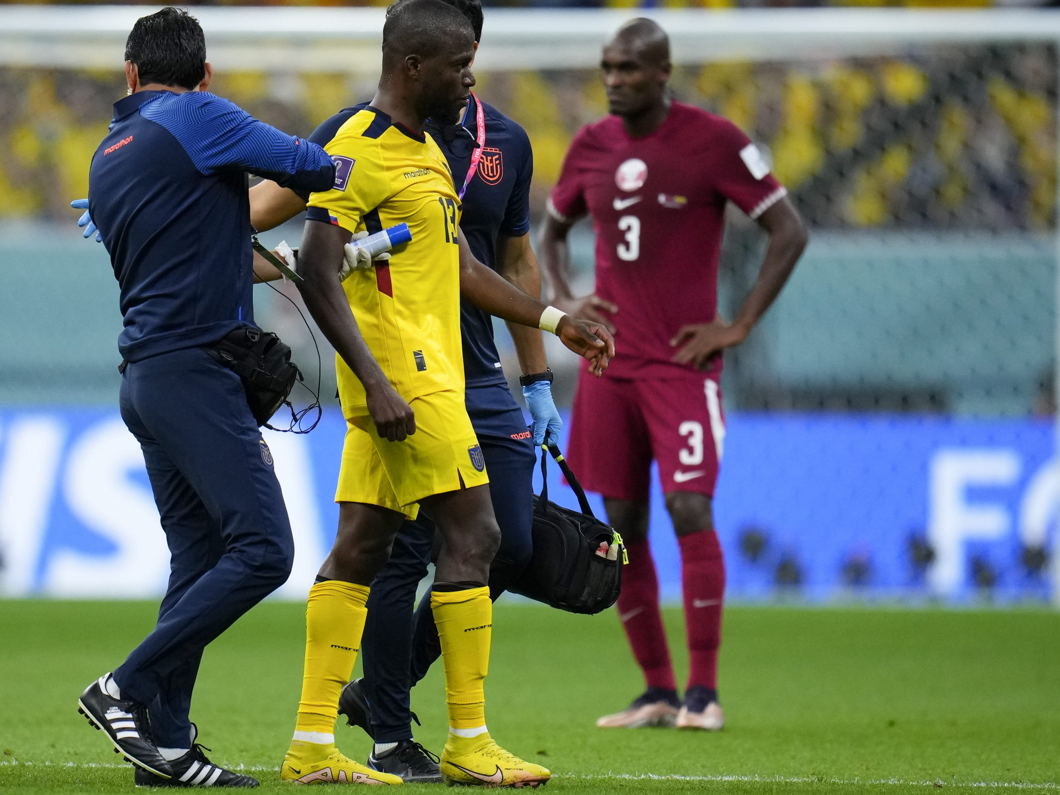 Ecuador siegte beim Fußball-WM Auftakt gegen Katar. Ecuador siegte beim Fußball-WM Auftakt gegen Katar.
