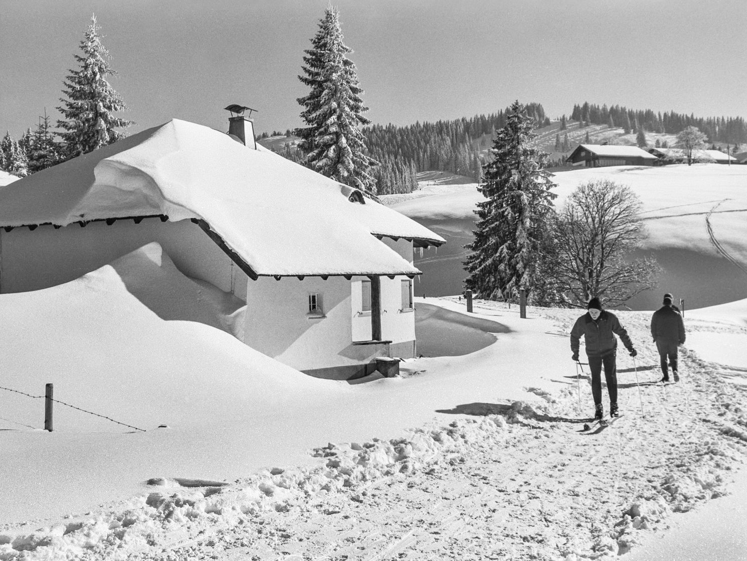 Am Bödele 1968: Blick auf Meierei und Lank.