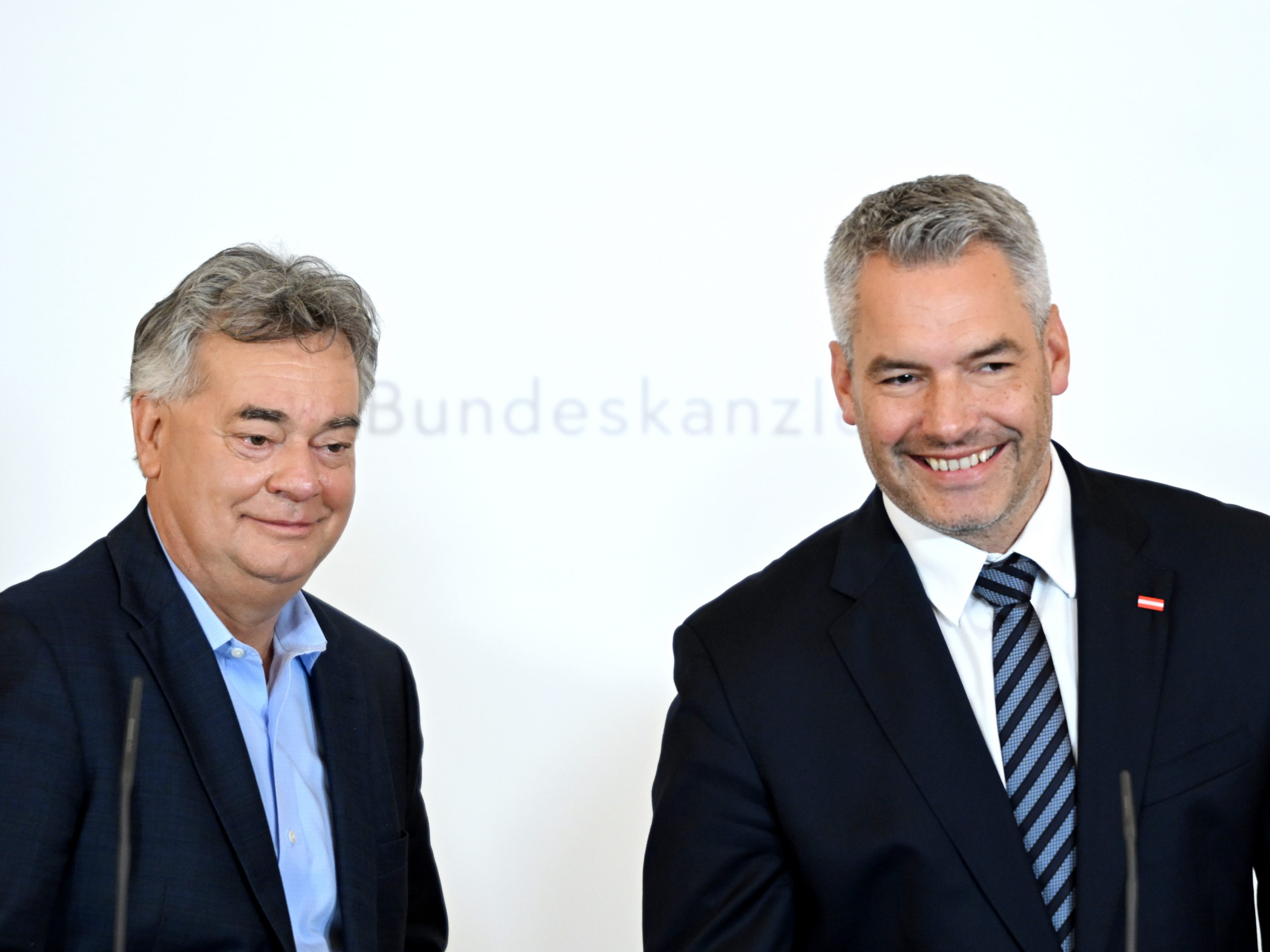 Vizekanzler Kogler und Bundeskanzler Nehammer. Vizekanzler Kogler und Bundeskanzler Nehammer.