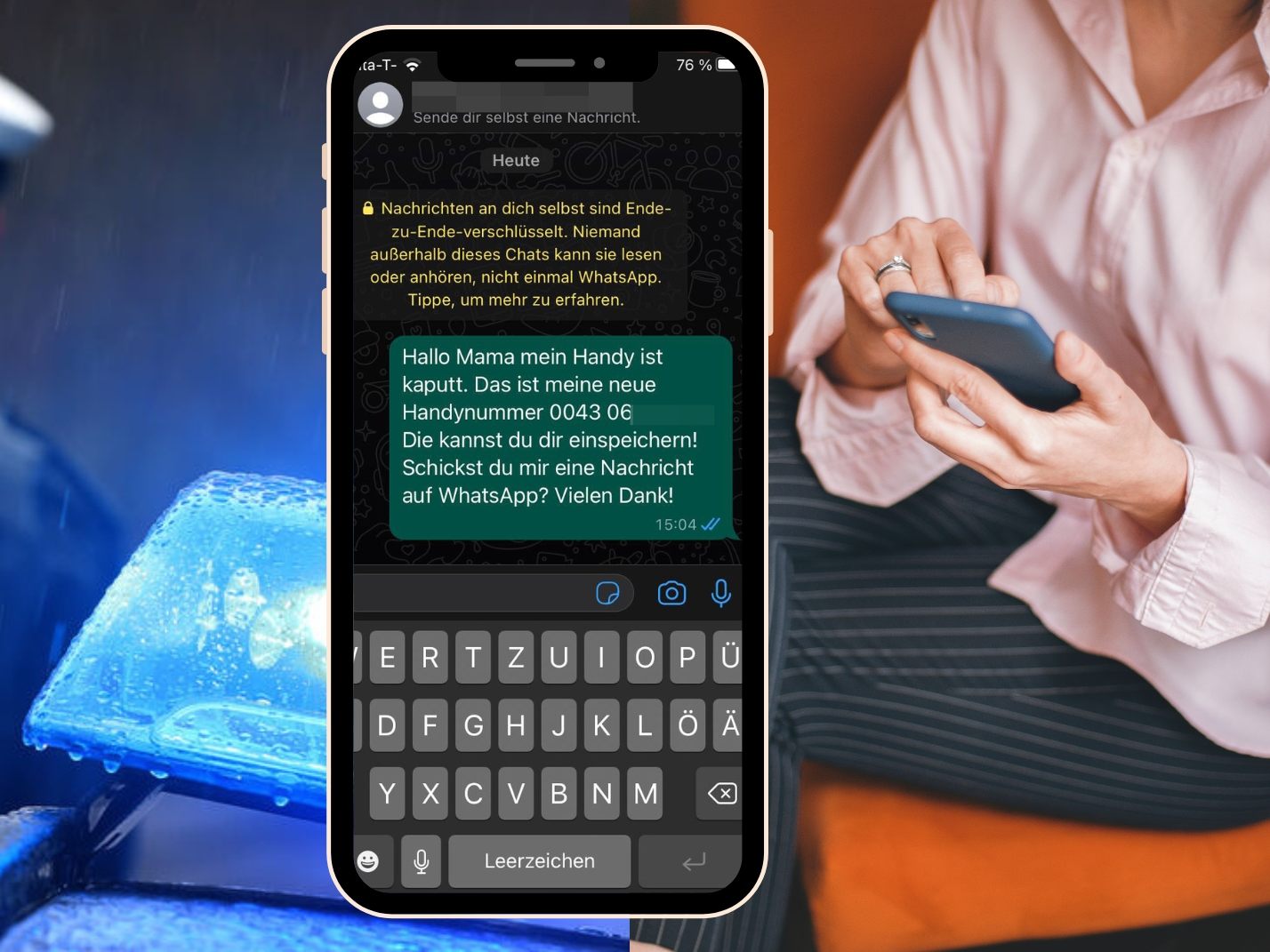 Die Polizei warnt vor WhatsApp-Betrug. Die Polizei warnt vor WhatsApp-Betrug.