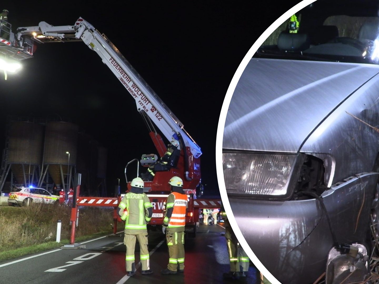 Verkehrsunfall in Wolfurt am Dienstagabend. Verkehrsunfall in Wolfurt am Dienstagabend.