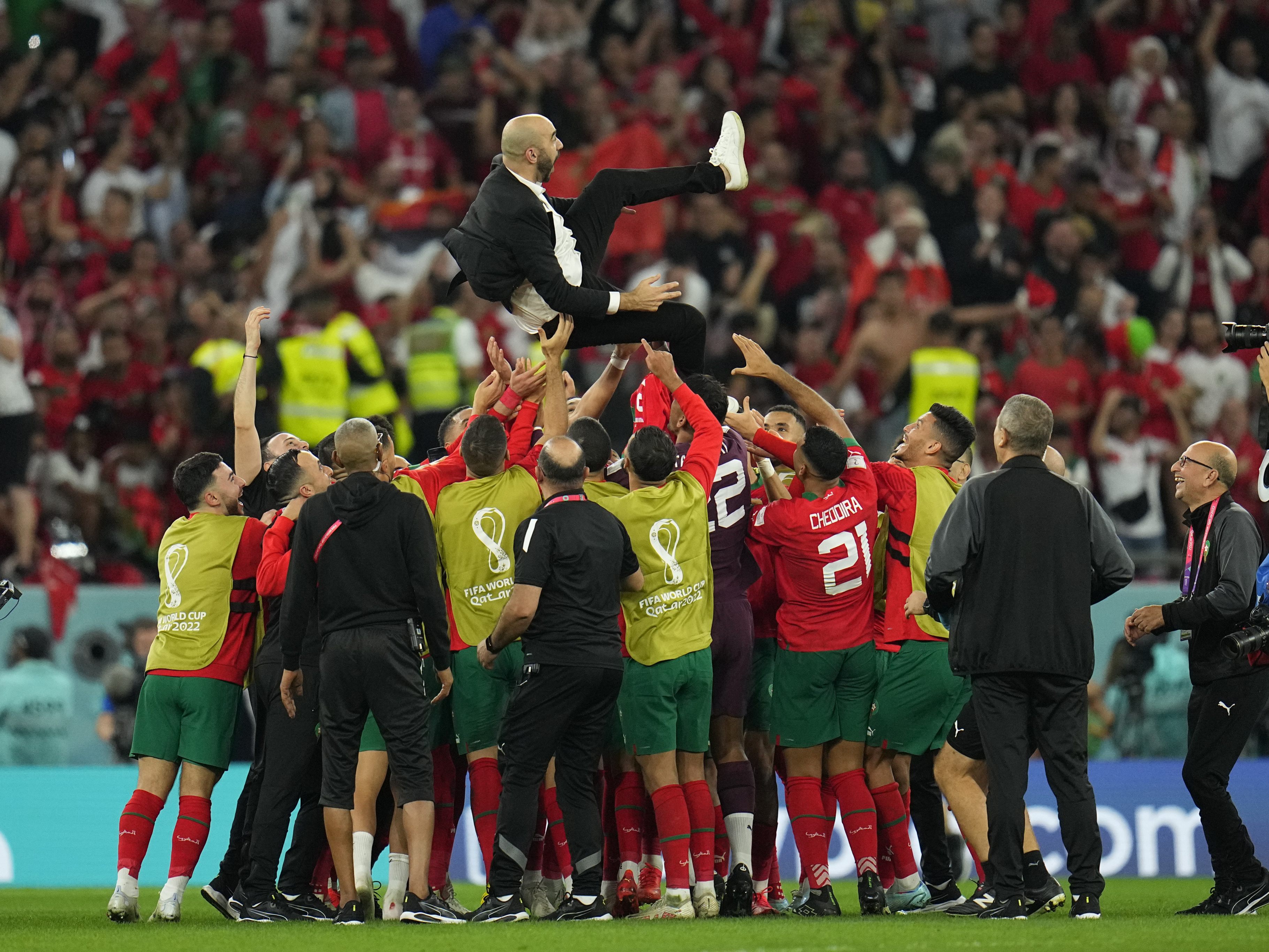 Marokko gewinnt gegen Spanien.