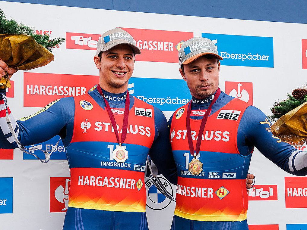 Sieg für Yannick Müller (links) und Armin Frauscher im Doppelsitzer Sprint Sieg für Yannick Müller (links) und Armin Frauscher im Doppelsitzer Sprint
