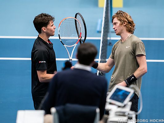 Dominic Thiem/r. und Andrej Rublew bei einem ihrer sechs Duelle/Archiv Dominic Thiem/r. und Andrej Rublew bei einem ihrer sechs Duelle/Archiv