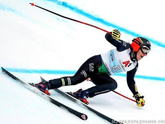 Federica Brignone während ihrer Fahrt Federica Brignone während ihrer Fahrt