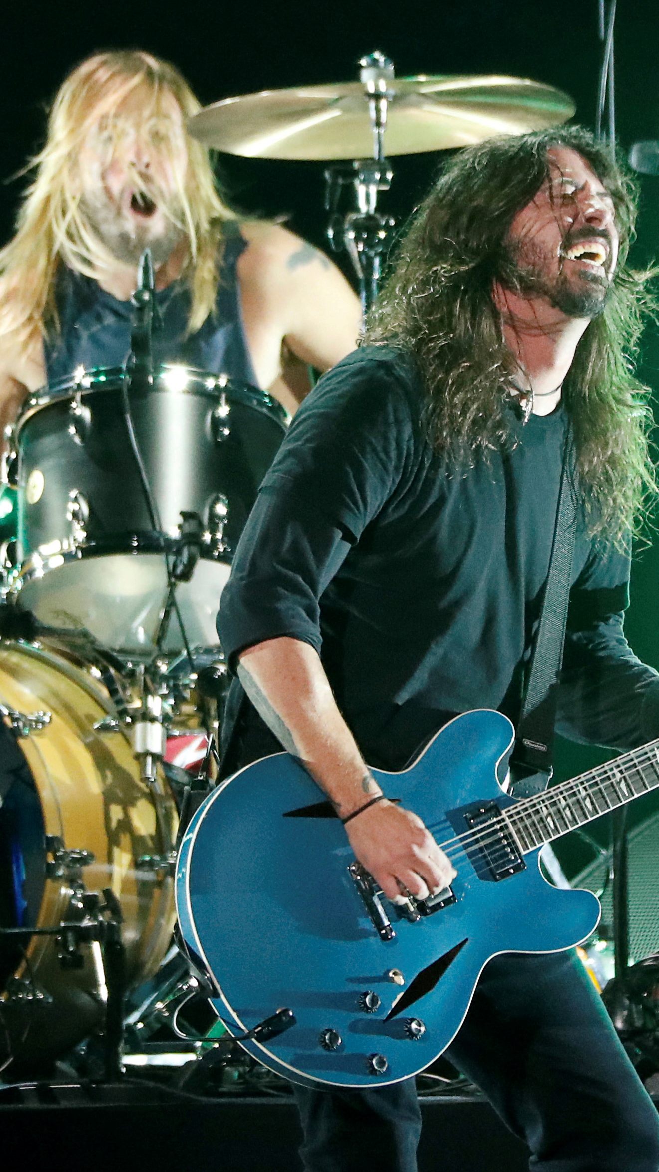 Erstmals seit dem Tod von Schlagzeuger Taylor Hawkins (hinten im Bild) treten die Foo Figthers wieder auf US-Festivals auf.