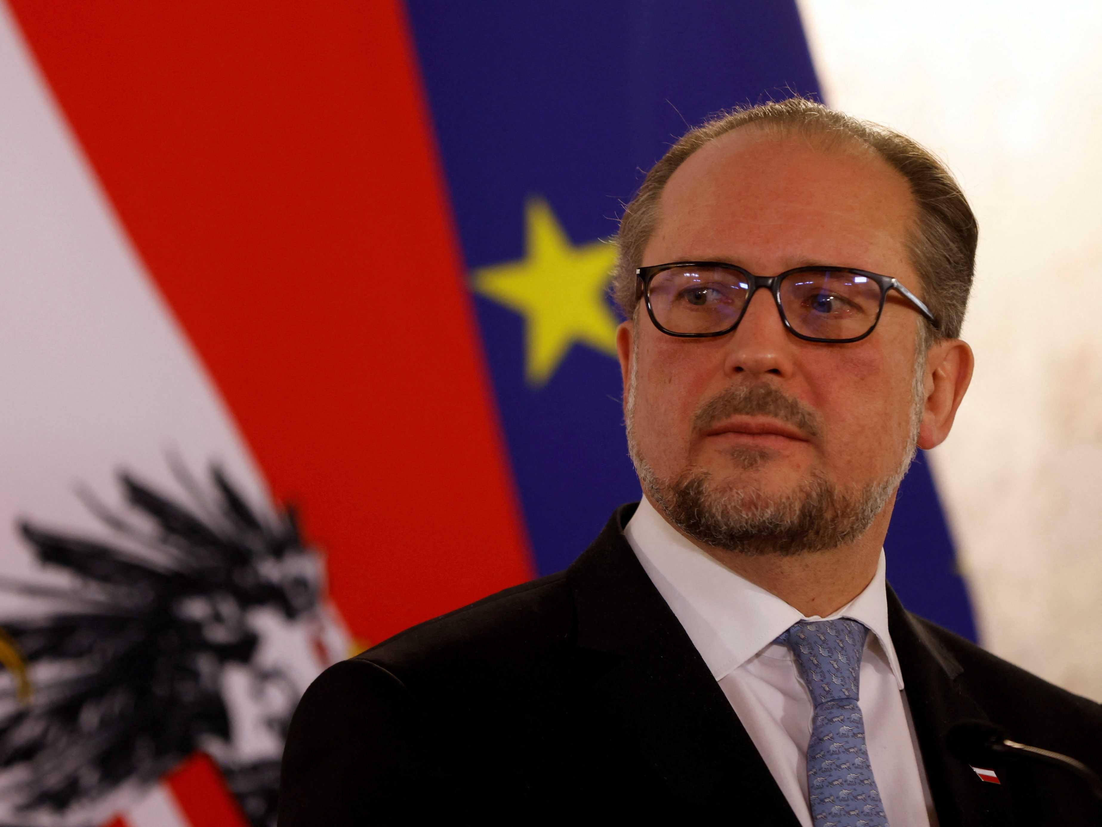 Schallenberg schließt eine Rückkehr zum Status quo mit Russland aus. Schallenberg schließt eine Rückkehr zum Status quo mit Russland aus.