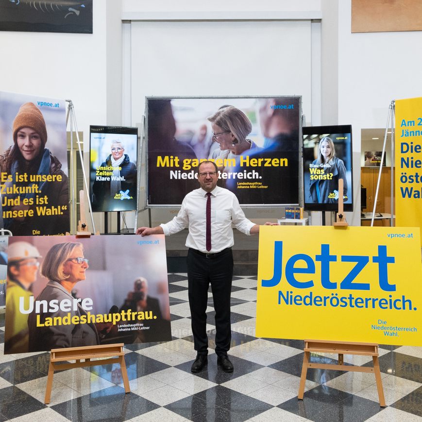 Die ÖVP will auf Plakaten "Haltung für Niederösterreich" zeigen.