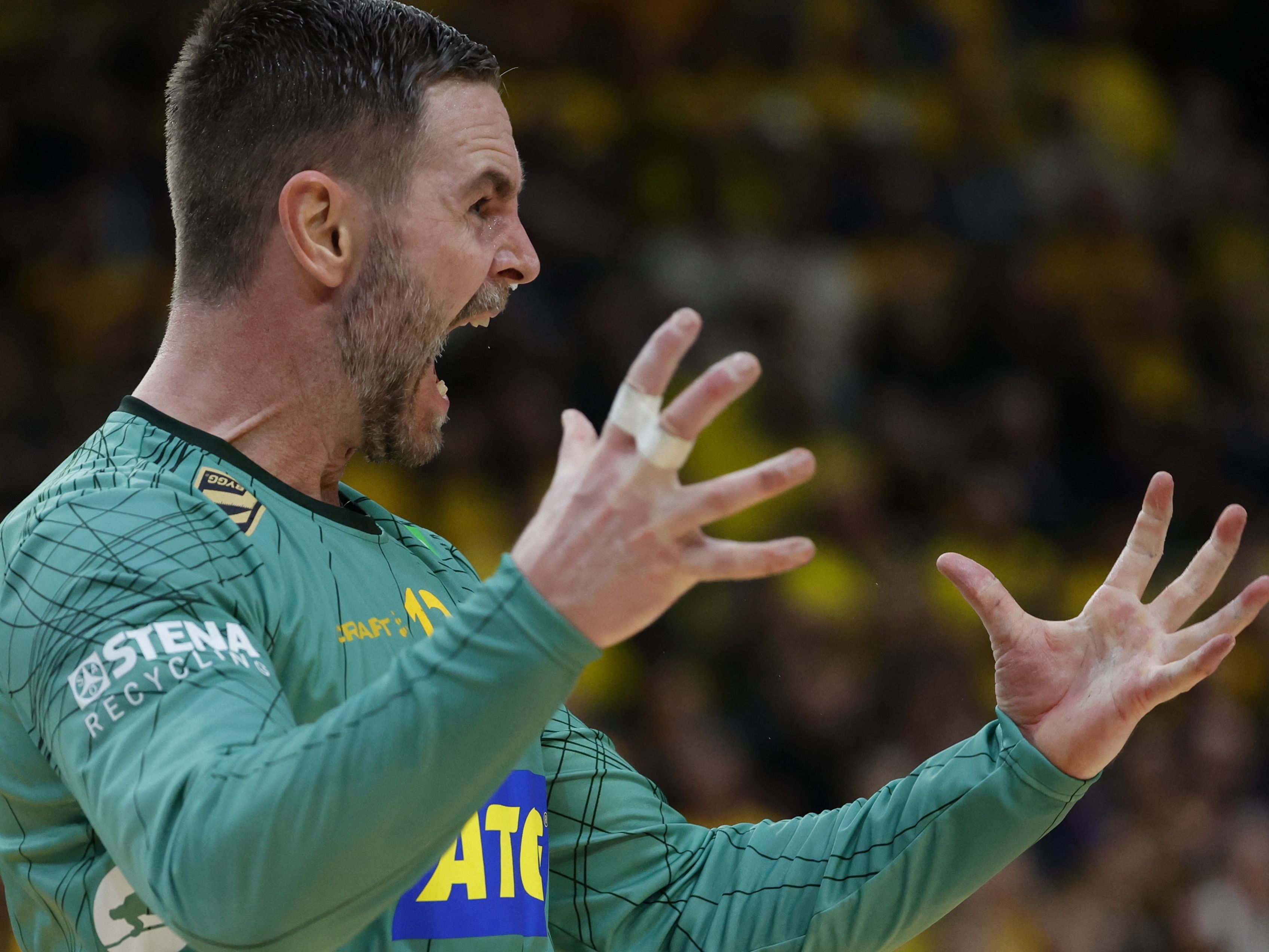 Schwedens Torhüter Andreas Palicka hatte heute allen Grund zu jubeln. Schwedens Torhüter Andreas Palicka hatte heute allen Grund zu jubeln.