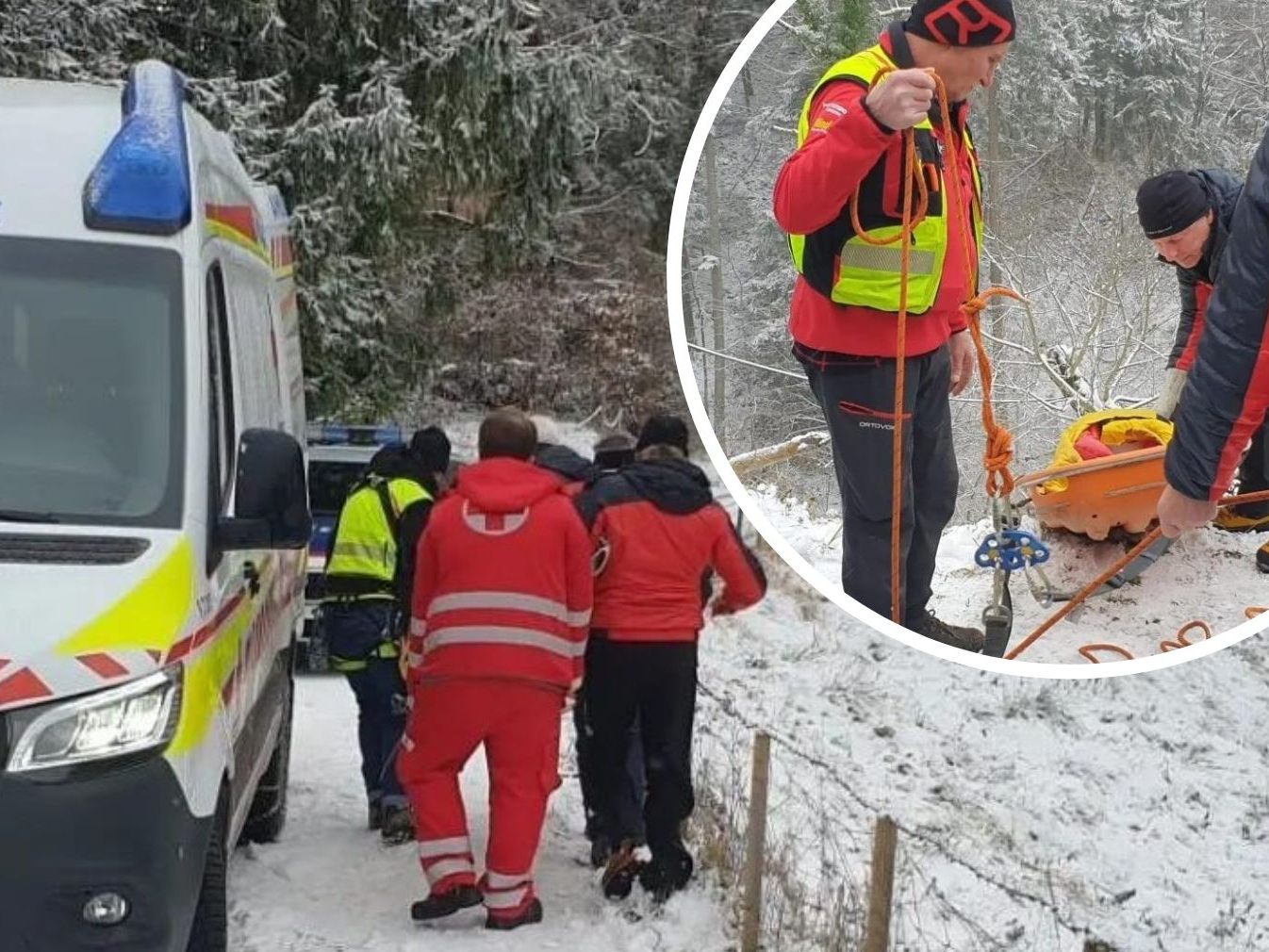 Der Bergrettung gelang die Bergung der vermissten Person mittels Schleiftrage und Vakuummatratze.