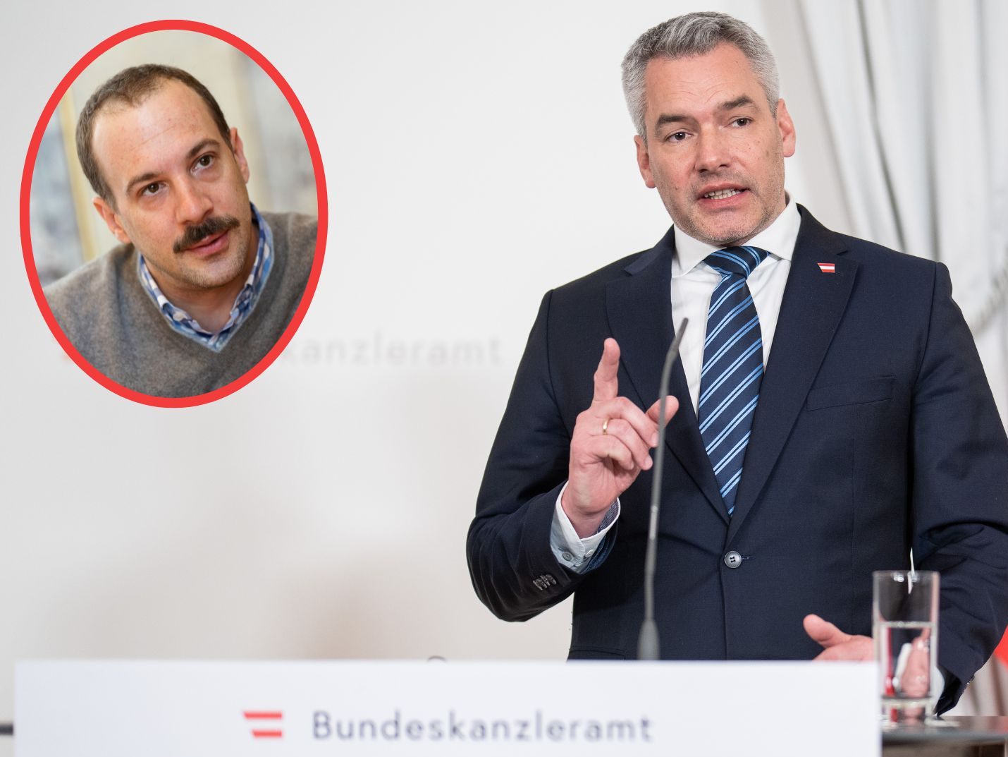 Kanzler Nehammer fordert höhere Strafen. Kanzler Nehammer fordert höhere Strafen.